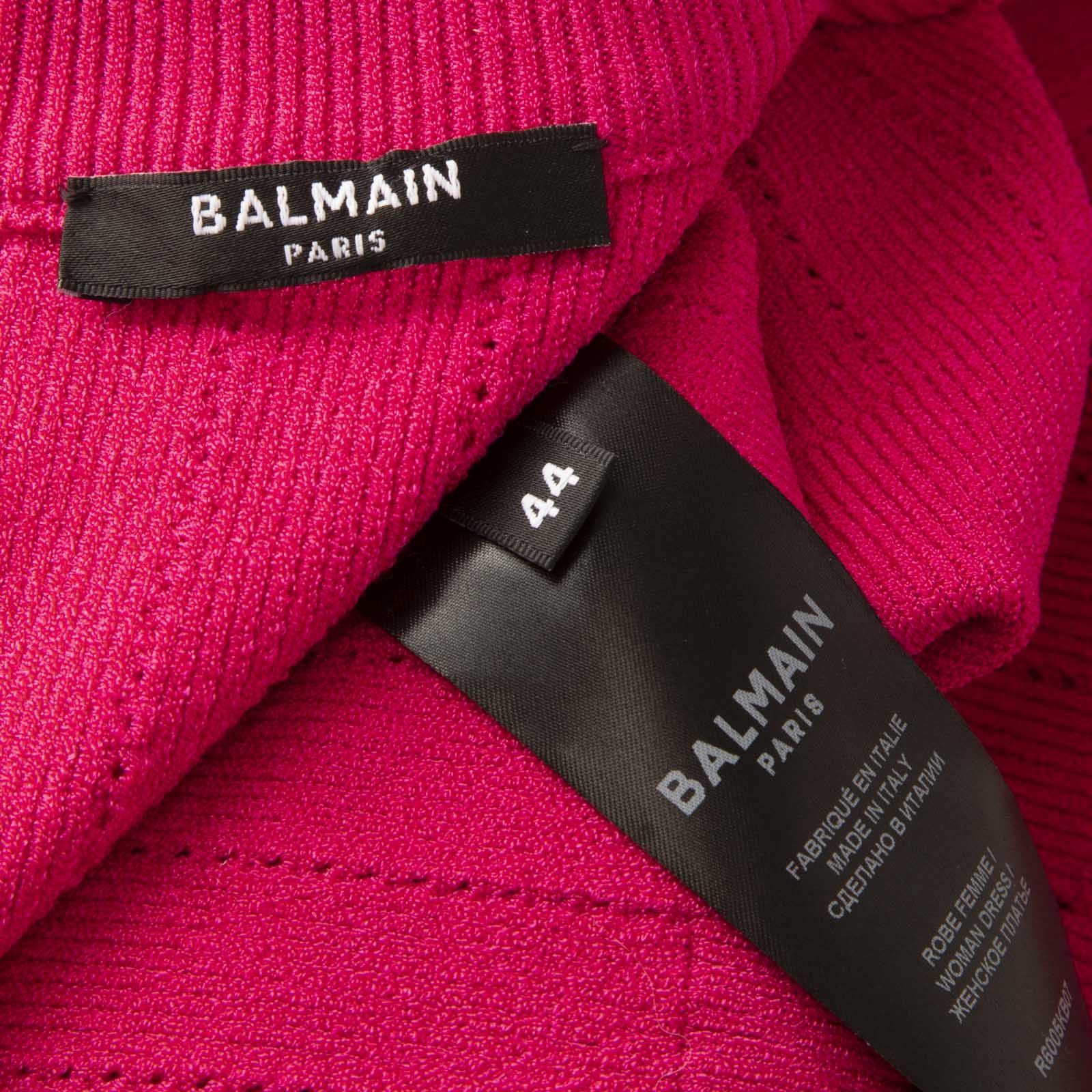 Balmain Pink Knit Mini Dress Size L / US 10 / IT 46 - 6 Thumbnail