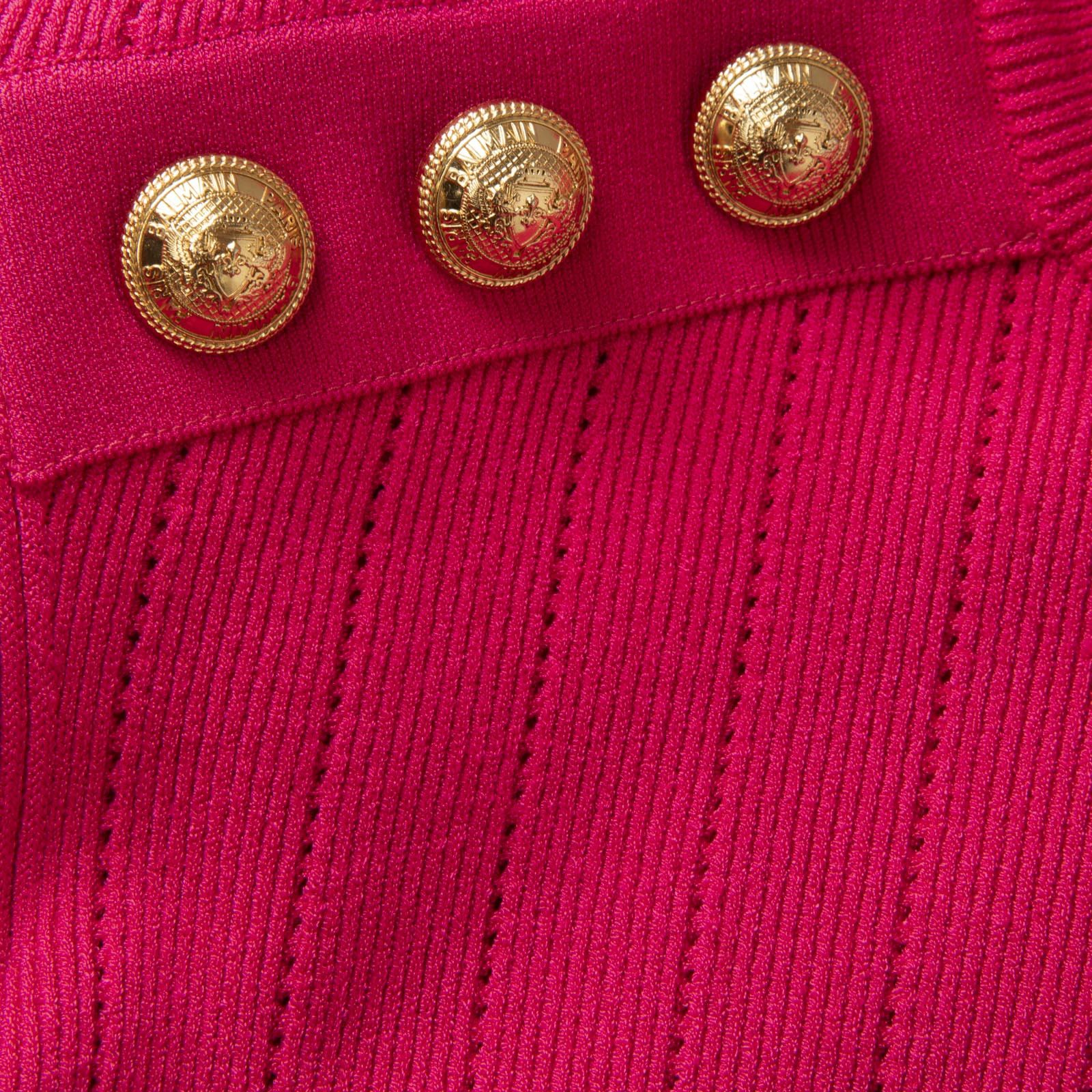 Balmain Pink Knit Mini Dress Size L / US 10 / IT 46 - 3 Thumbnail