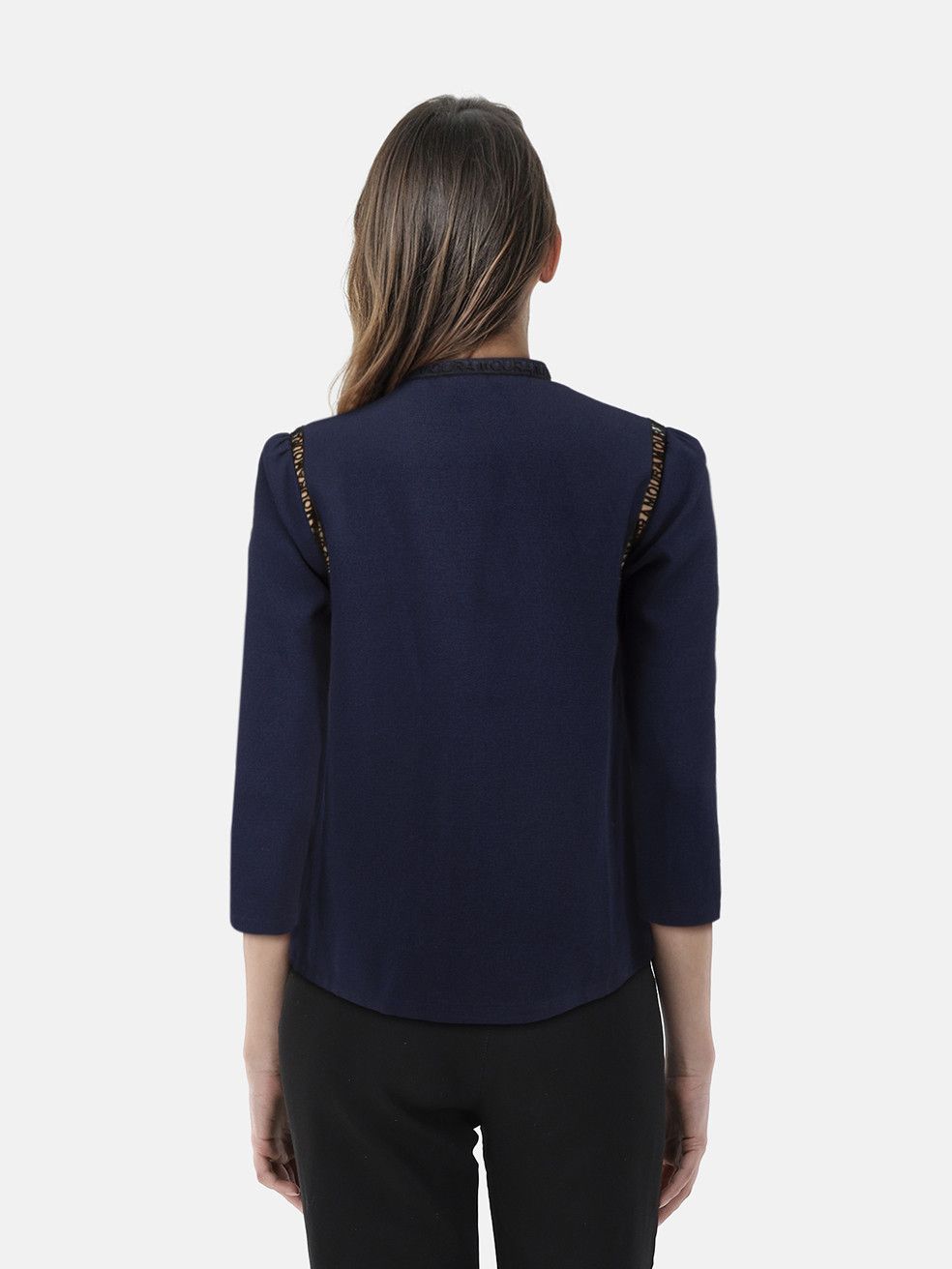 Maje Navy Amour Lace Top Size M / US 6-8 / IT 42-44 - 2 Thumbnail