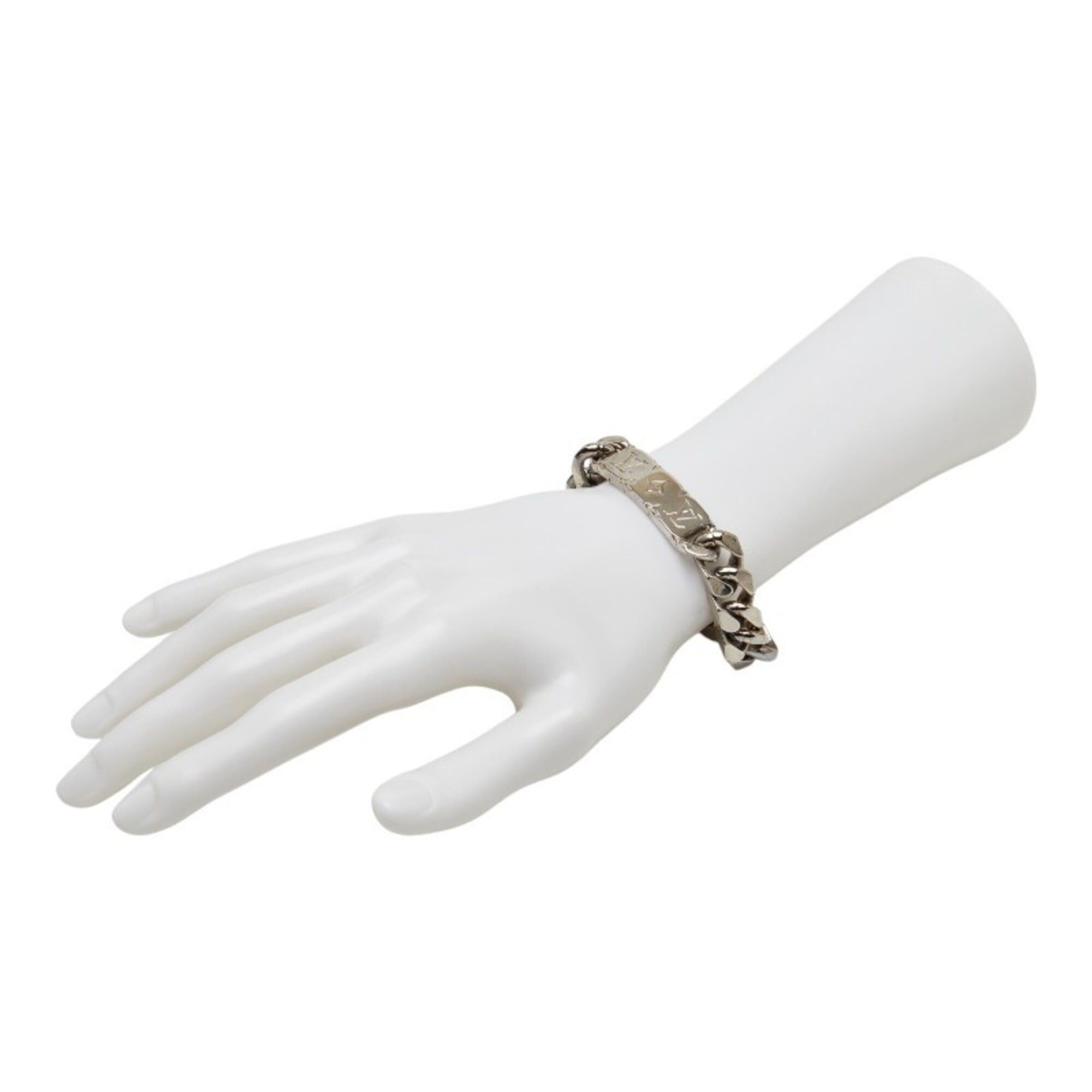 Louis Vuitton Louis Vuitton LV Signature Chain Bracelet, M62486, Silver Plated, Women's. Size ONE SIZE - 7 Thumbnail
