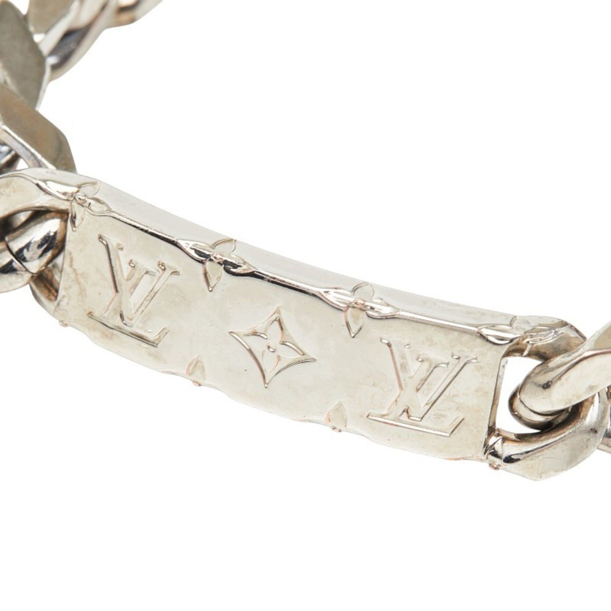 Louis Vuitton Louis Vuitton LV Signature Chain Bracelet, M62486, Silver Plated, Women's. Size ONE SIZE - 3 Thumbnail