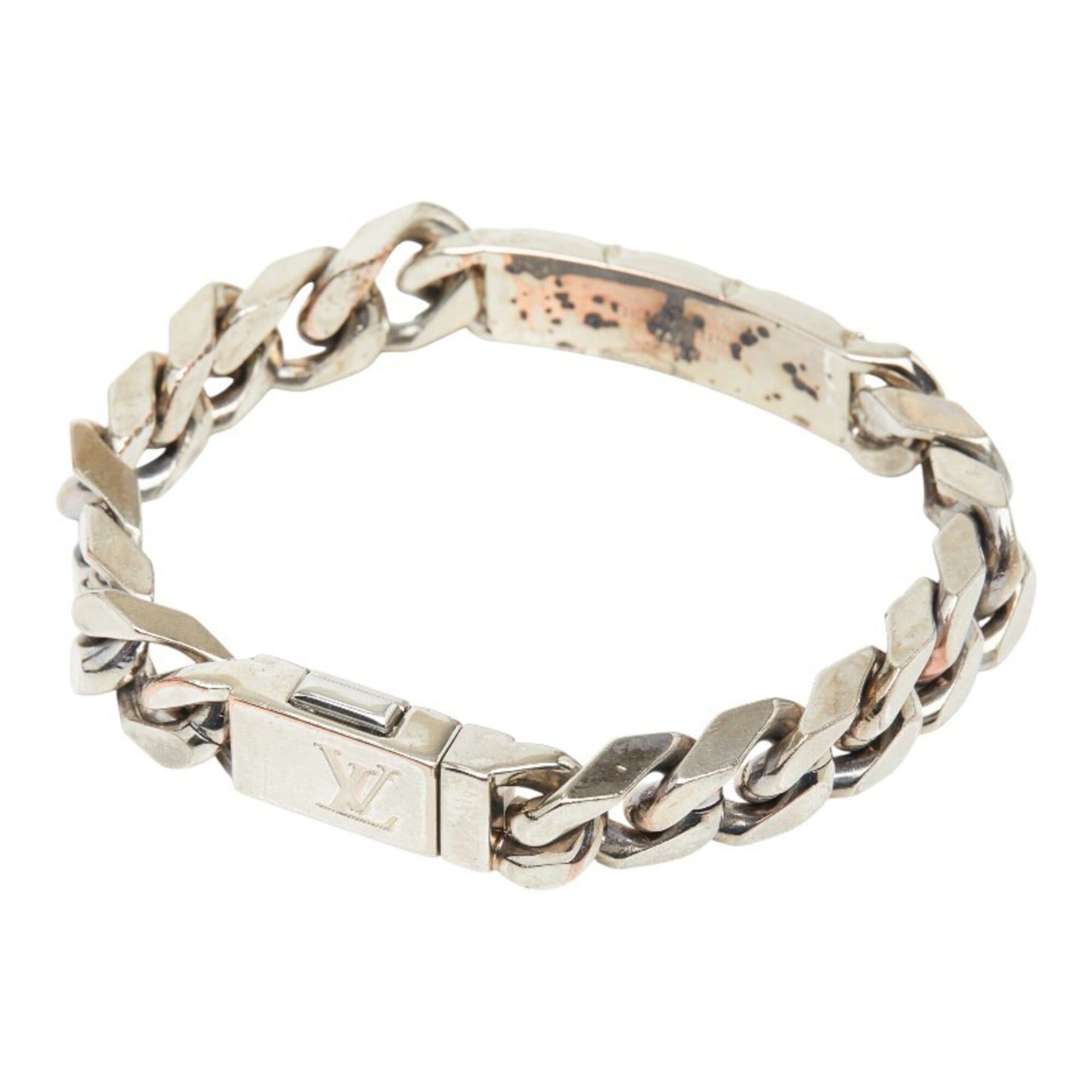 Louis Vuitton Louis Vuitton LV Signature Chain Bracelet, M62486, Silver Plated, Women's. Size ONE SIZE - 2 Thumbnail