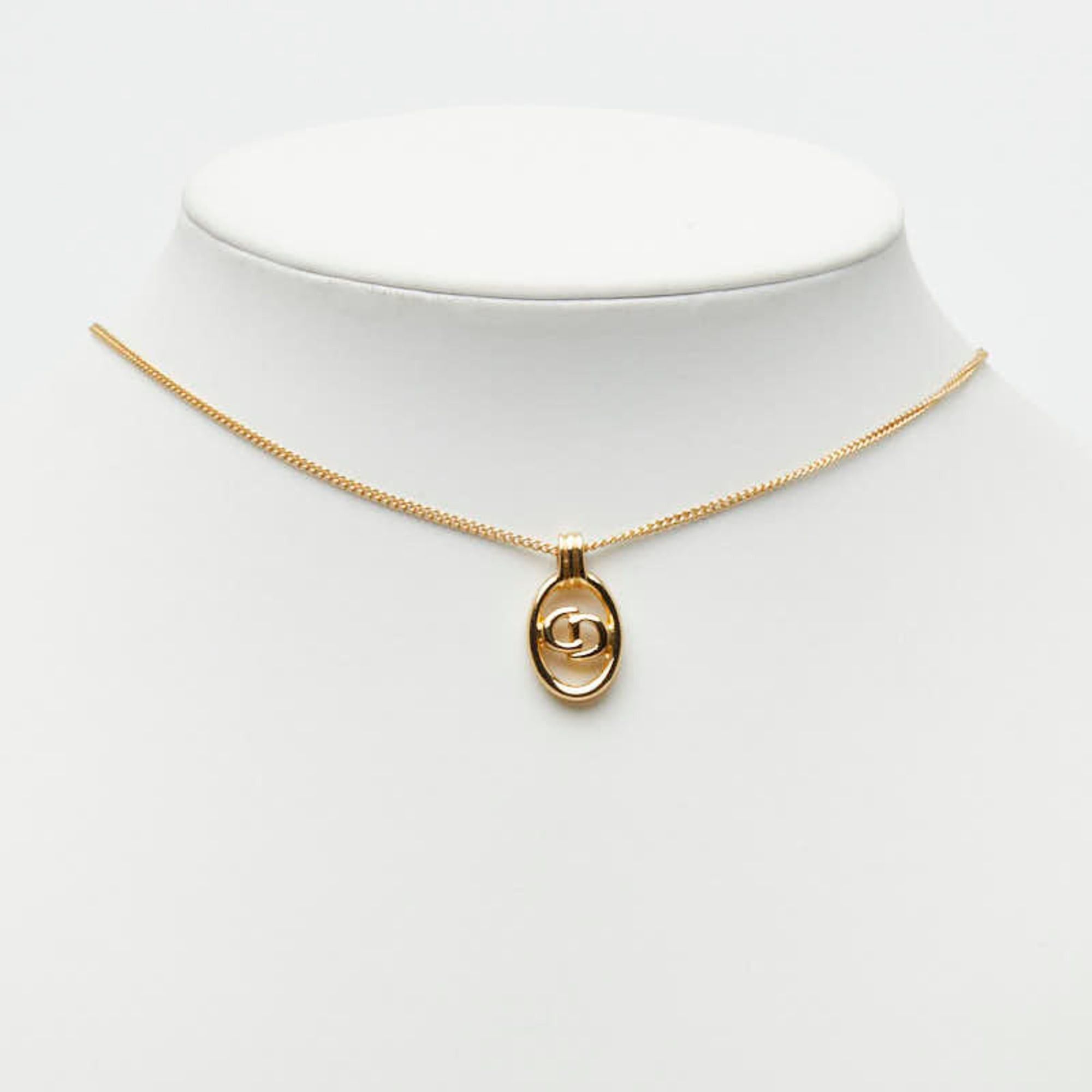 Dior Christian Dior Dior CD Logo Pendant Necklace, Gold Plated (GP), Women's. Size ONE SIZE - 7 Thumbnail