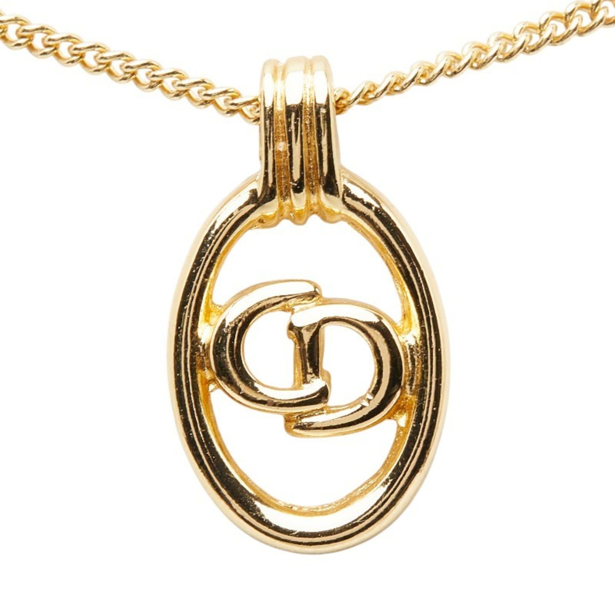 Dior Christian Dior Dior CD Logo Pendant Necklace, Gold Plated (GP), Women's. Size ONE SIZE - 2 Thumbnail