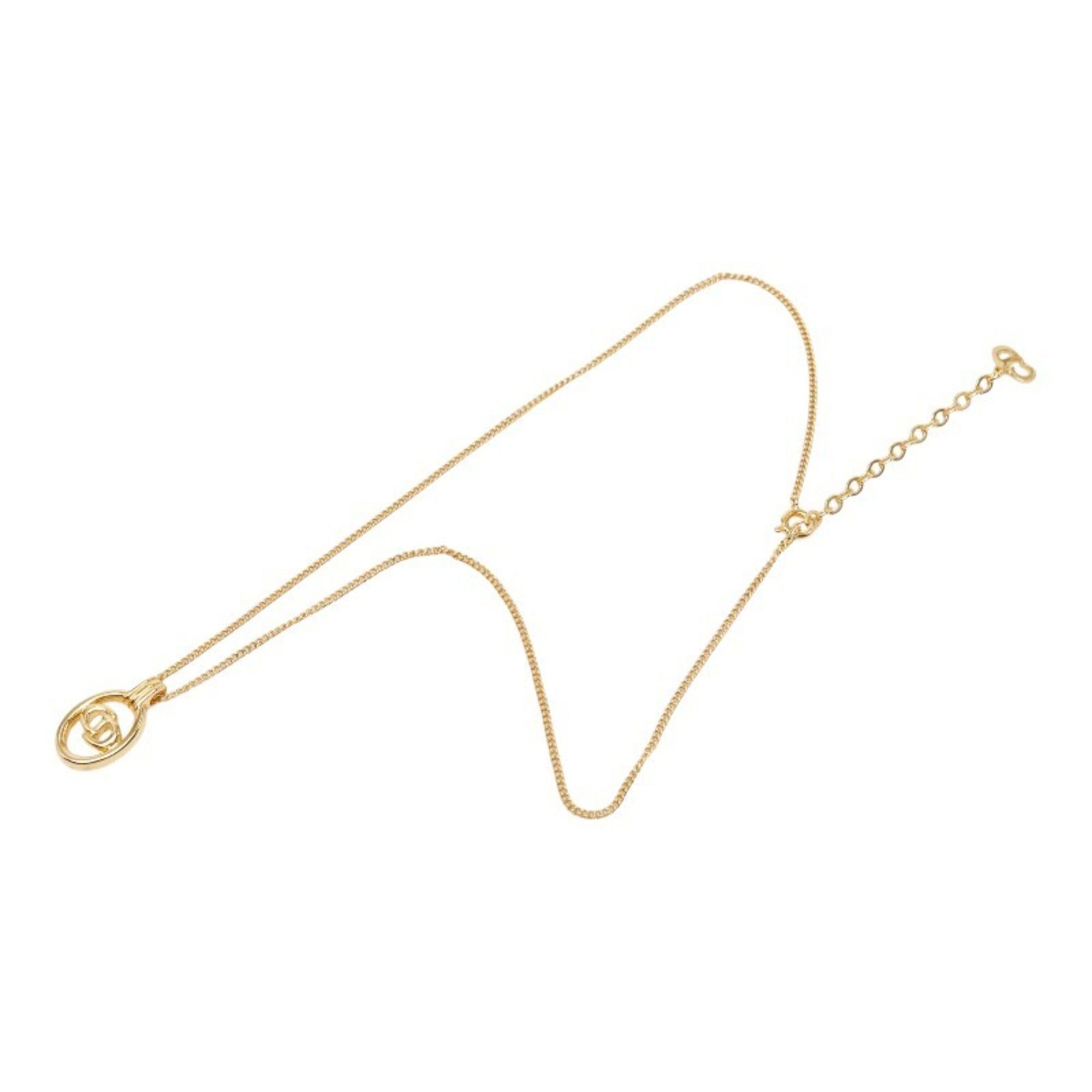 Dior Christian Dior Dior CD Logo Pendant Necklace, Gold Plated (GP), Women's. Size ONE SIZE - 4 Thumbnail