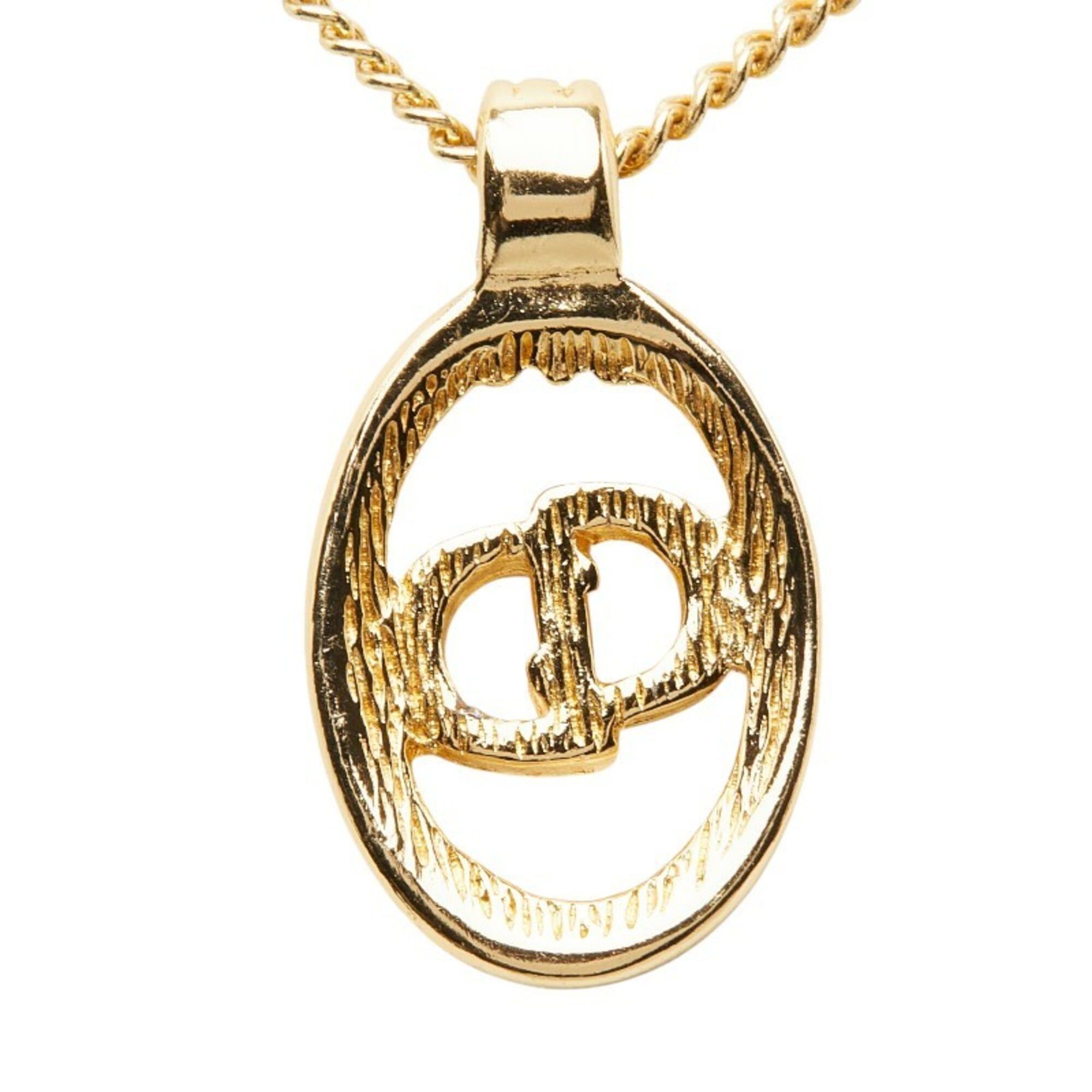 Dior Christian Dior Dior CD Logo Pendant Necklace, Gold Plated (GP), Women's. Size ONE SIZE - 3 Thumbnail