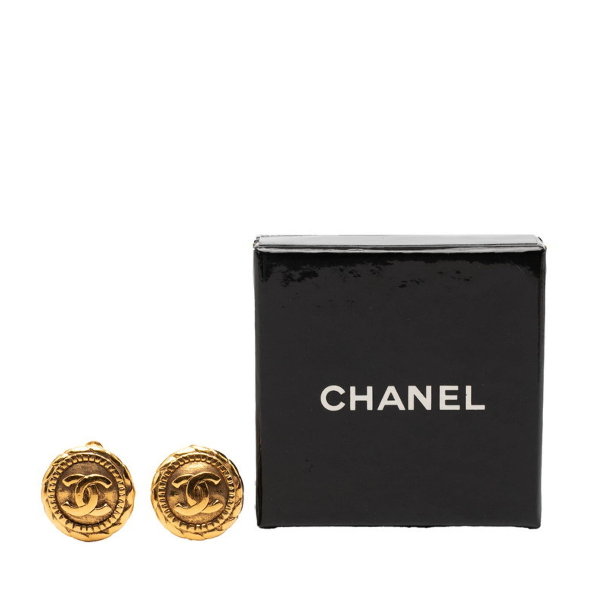 Chanel Chanel Coco Mark Round Earrings, Gold Plated, Women's CHANEL Size ONE SIZE - 4 Thumbnail