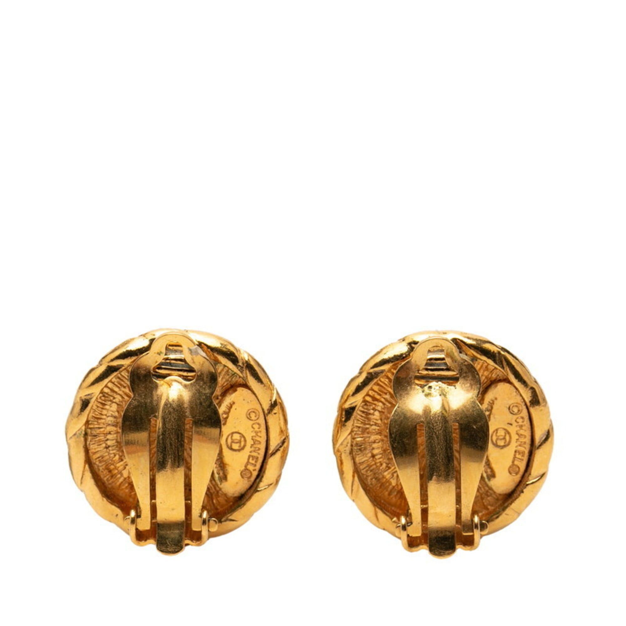 Chanel Chanel Coco Mark Round Earrings, Gold Plated, Women's CHANEL Size ONE SIZE - 2 Thumbnail
