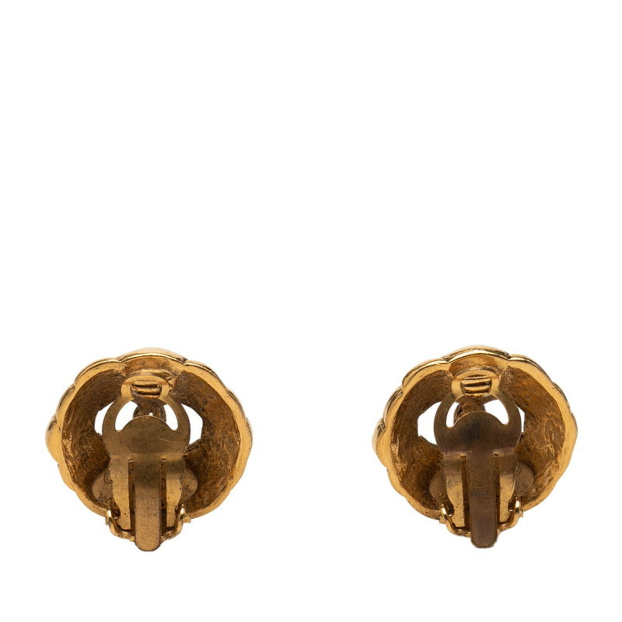 Chanel Chanel Coco Mark Vintage Round Earrings, 23 Stamp, Gold Plated, Women's CHANEL Size ONE SIZE - 2 Thumbnail