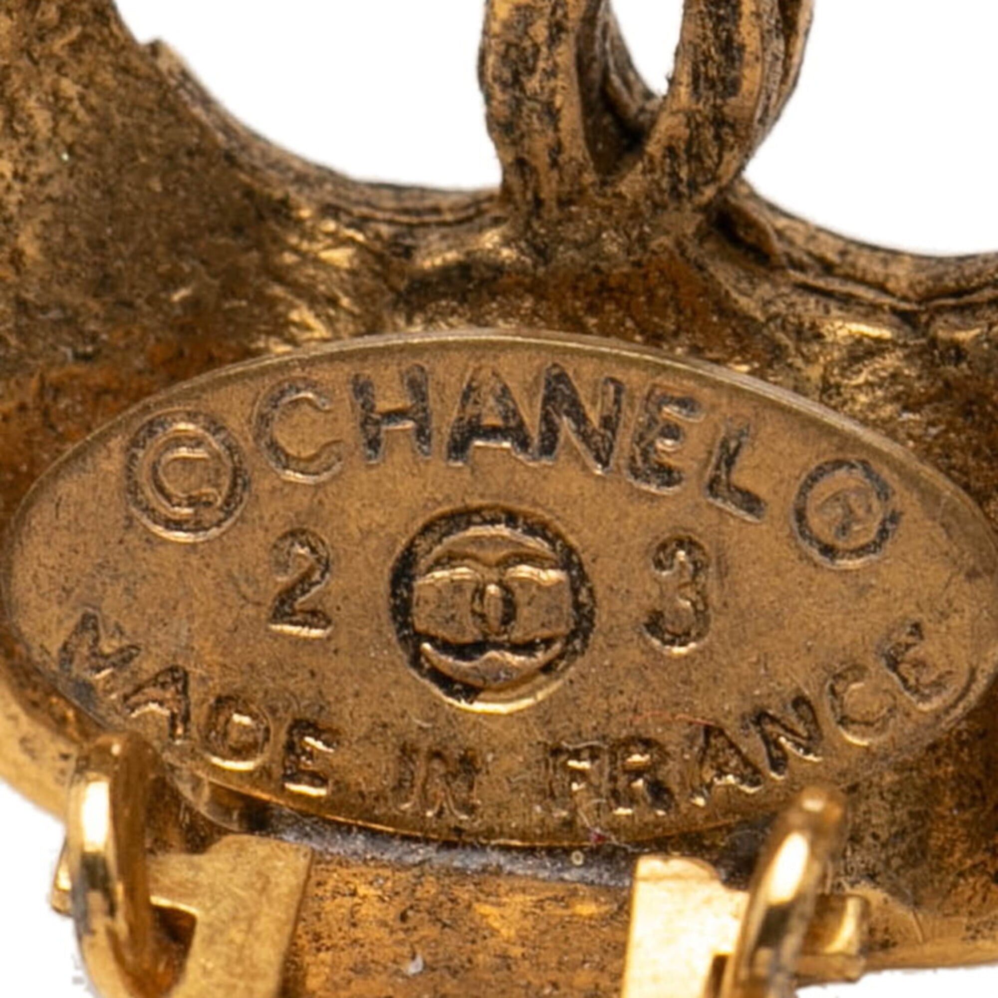 Chanel Chanel Coco Mark Vintage Round Earrings, 23 Stamp, Gold Plated, Women's CHANEL Size ONE SIZE - 3 Thumbnail