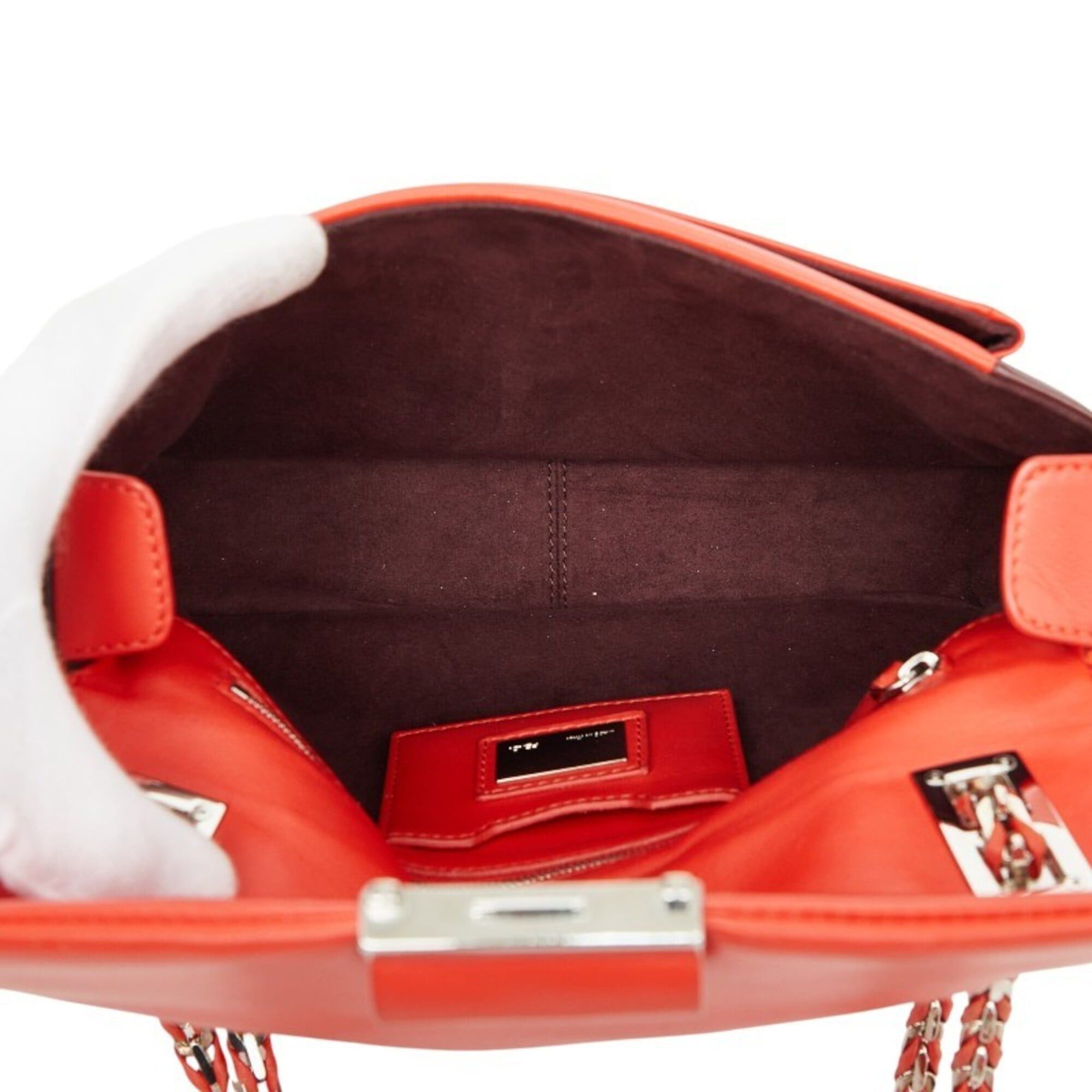 Fendi Fendi Chain Shoulder Bag 8BR677 Red Bordeaux Leather Women's FENDI Size ONE SIZE - 10 Thumbnail
