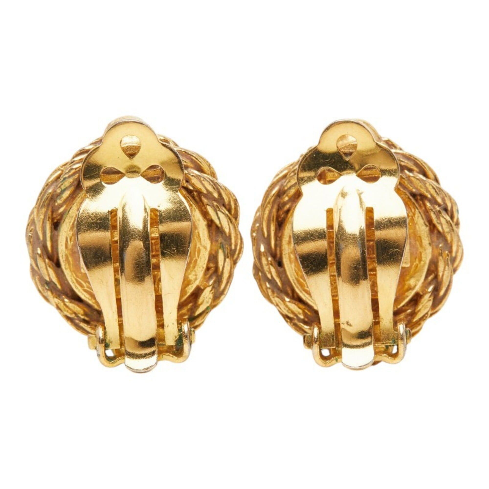 Chanel Chanel Earrings, Gold and Black Plated, Faux Pearl, Colored Stone, Women's CHANEL Size ONE SIZE - 3 Thumbnail