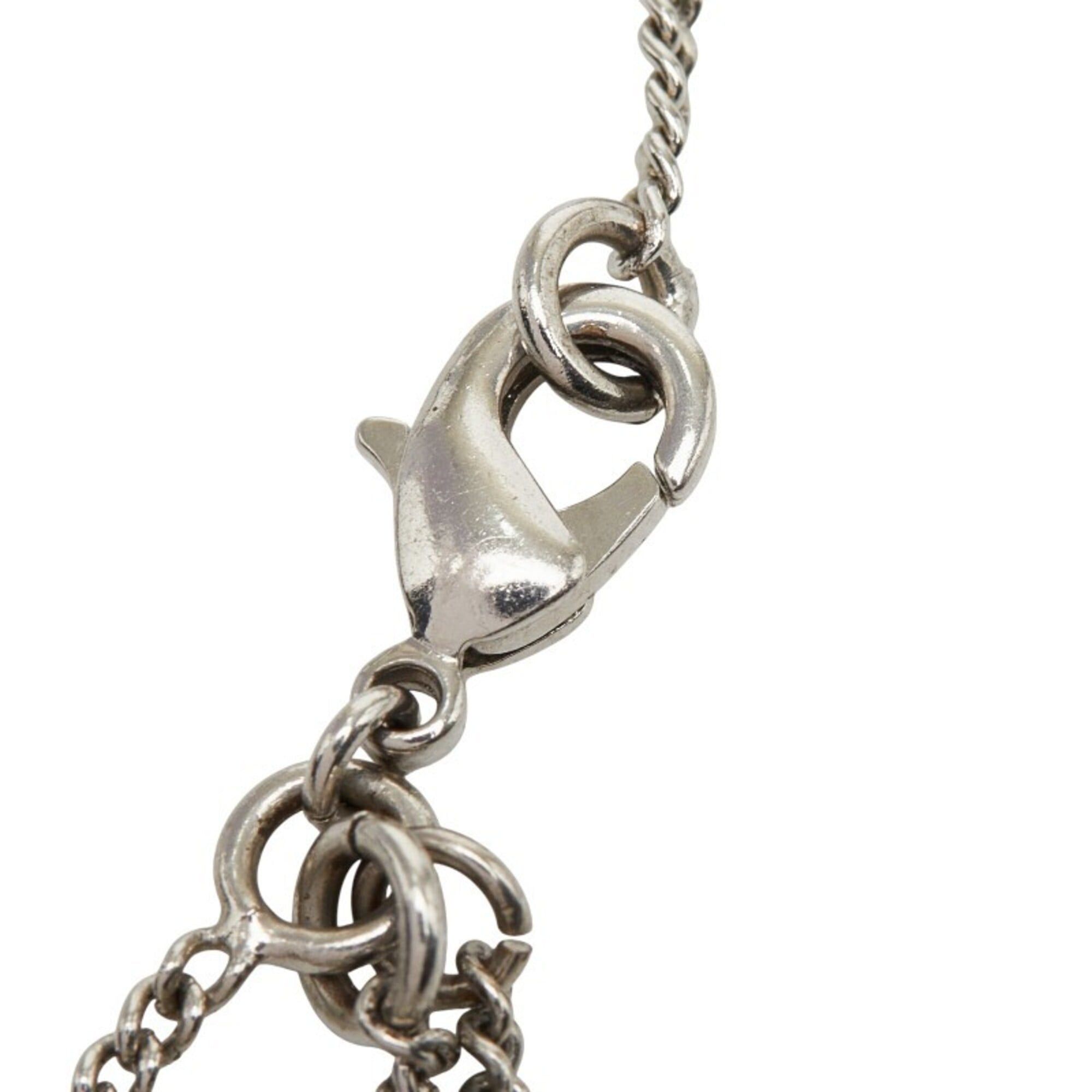 Chanel Chanel Coco Mark Bracelet, Silver Rhinestone, Metal, Women's CHANEL Size ONE SIZE - 4 Thumbnail