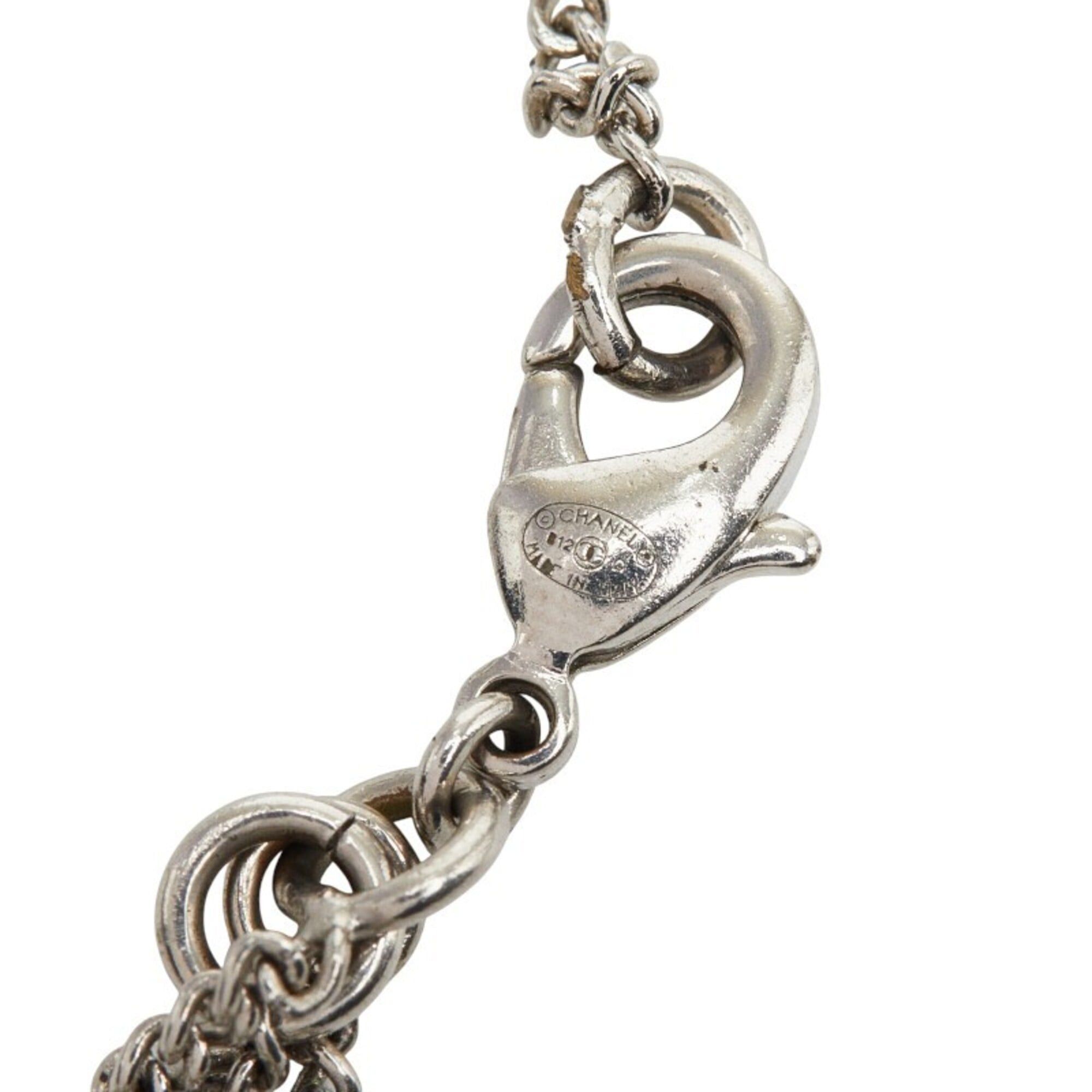 Chanel Chanel Coco Mark Bracelet, Silver Rhinestone, Metal, Women's CHANEL Size ONE SIZE - 5 Thumbnail