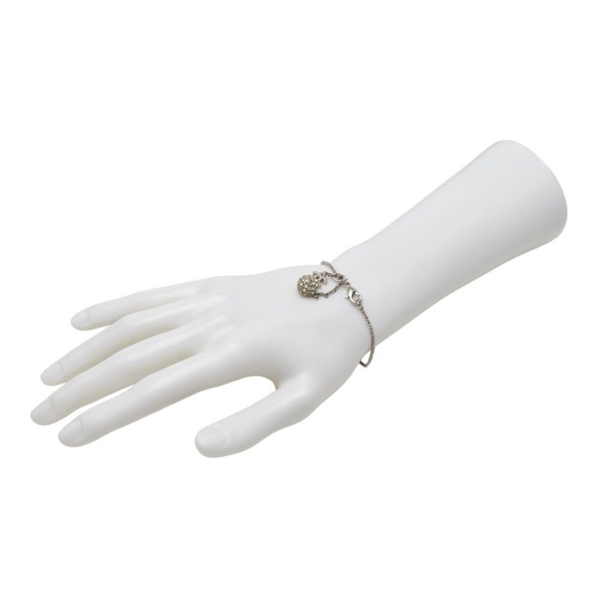 Chanel Chanel Coco Mark Bracelet, Silver Rhinestone, Metal, Women's CHANEL Size ONE SIZE - 7 Thumbnail