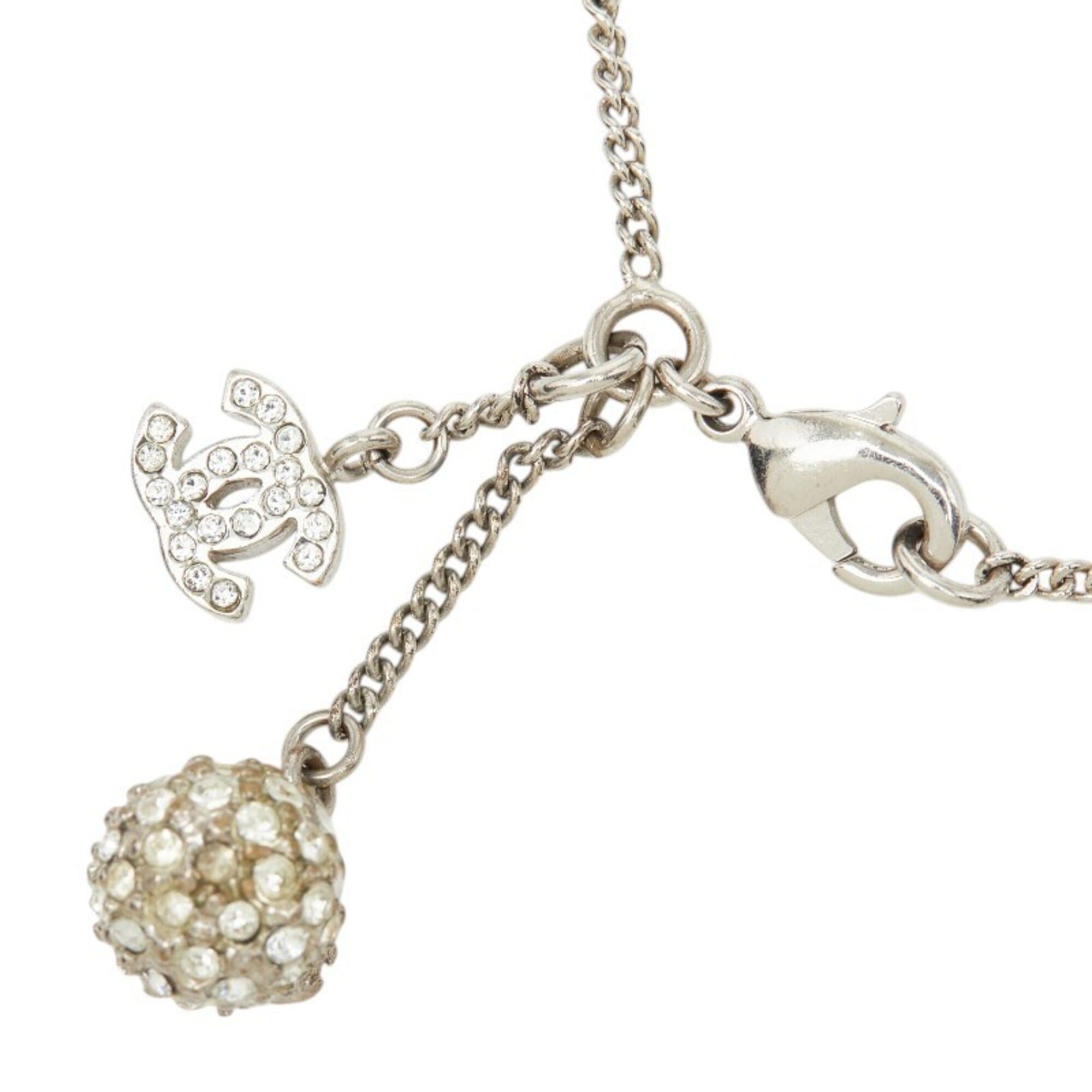 Chanel Chanel Coco Mark Bracelet, Silver Rhinestone, Metal, Women's CHANEL Size ONE SIZE - 3 Thumbnail