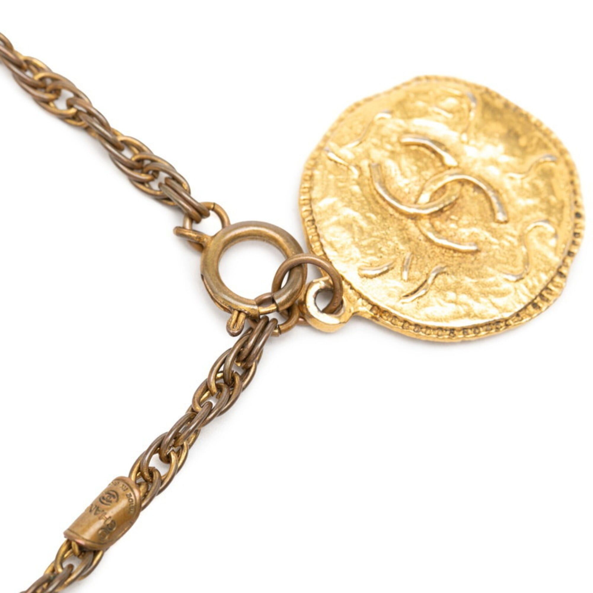 Chanel Chanel Coco Mark Coin Motif Chain Pendant Necklace, Gold Plated, Women's. Size ONE SIZE - 4 Thumbnail