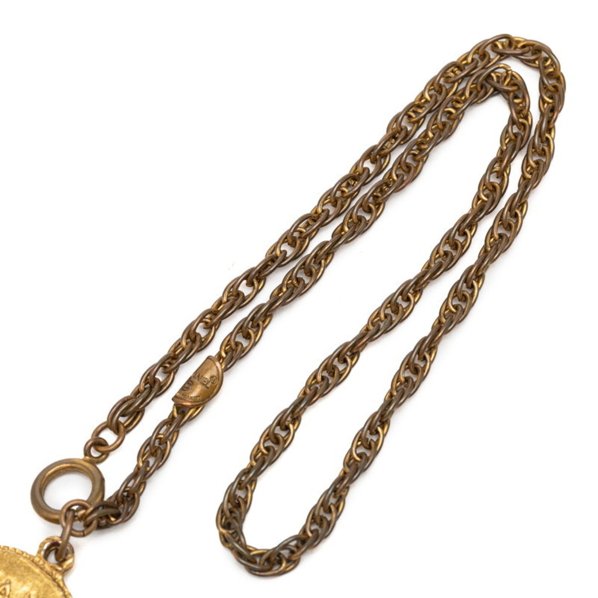 Chanel Chanel Coco Mark Coin Motif Chain Pendant Necklace, Gold Plated, Women's. Size ONE SIZE - 5 Thumbnail