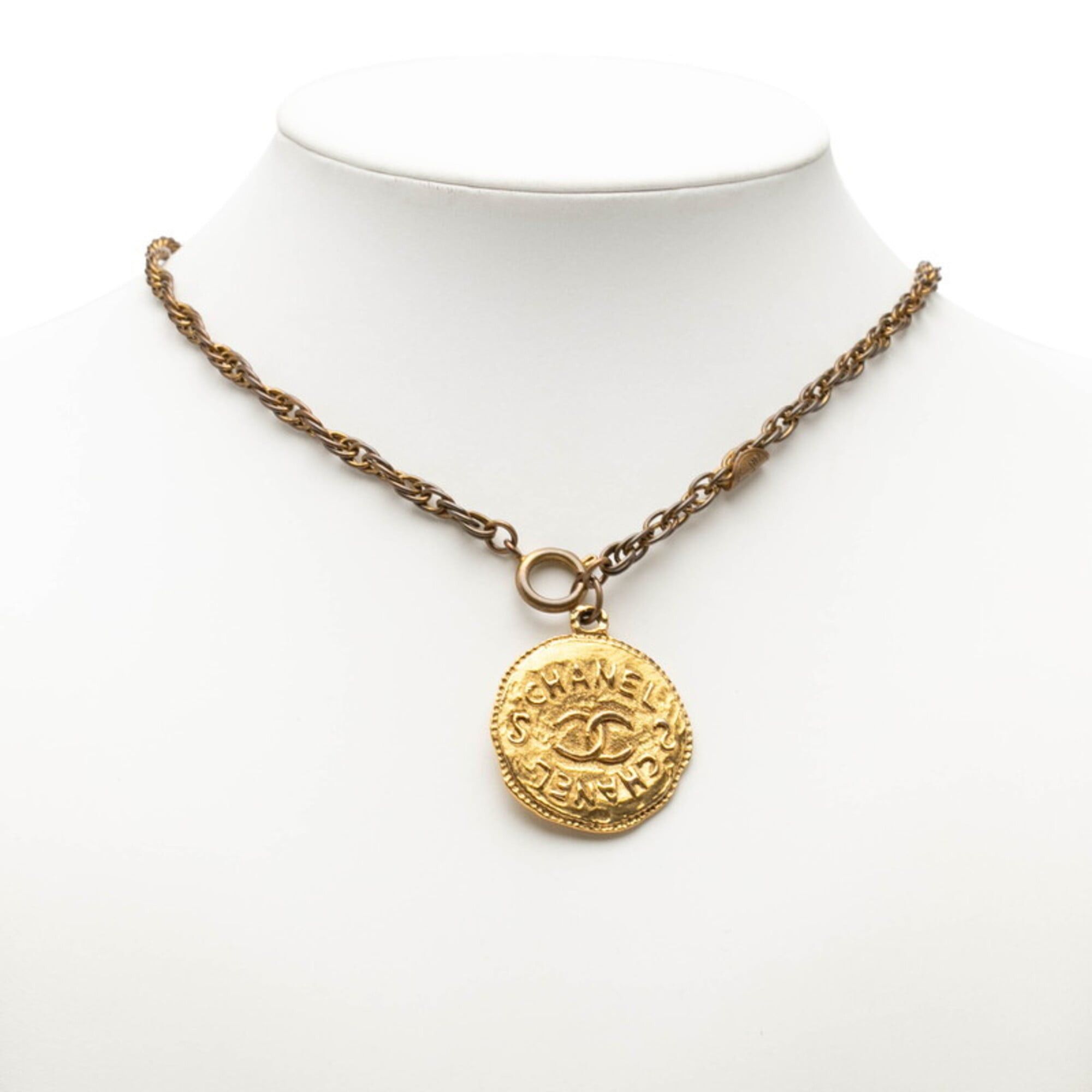 Chanel Chanel Coco Mark Coin Motif Chain Pendant Necklace, Gold Plated, Women's. Size ONE SIZE - 7 Thumbnail