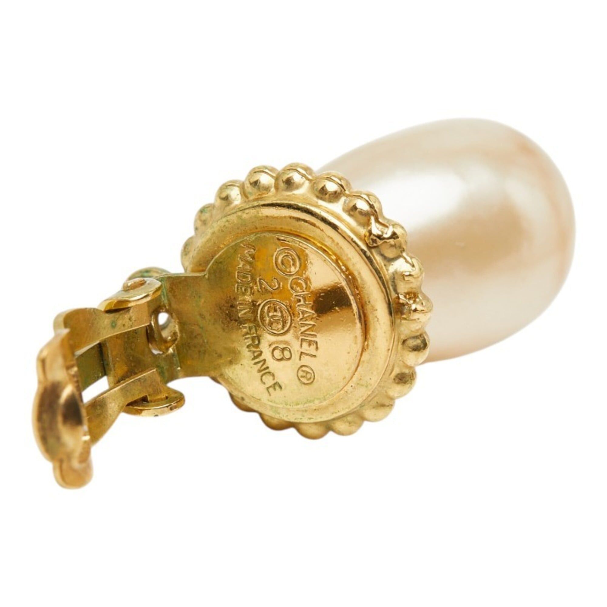 Chanel Chanel Clover Earrings, Gold Plated, Faux Pearl, Women's. Size ONE SIZE - 5 Thumbnail