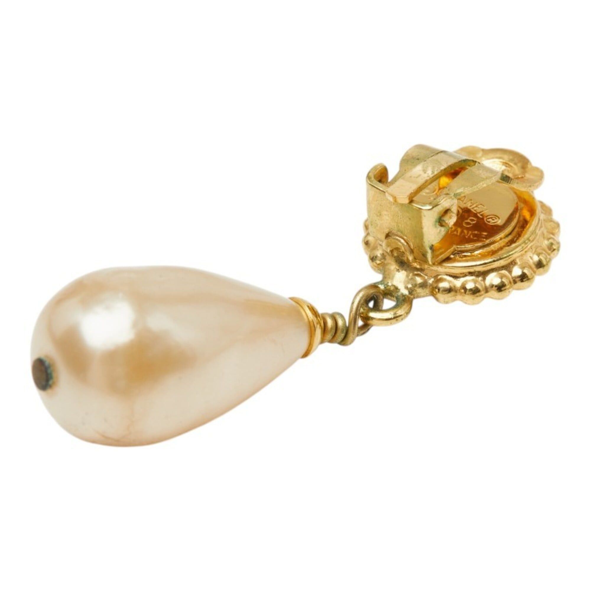 Chanel Chanel Clover Earrings, Gold Plated, Faux Pearl, Women's. Size ONE SIZE - 4 Thumbnail