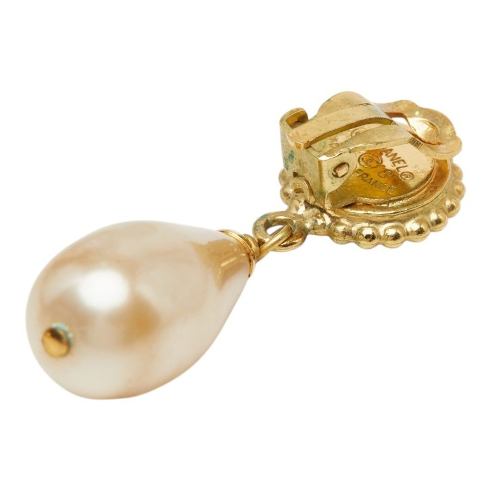 Chanel Chanel Clover Earrings, Gold Plated, Faux Pearl, Women's. Size ONE SIZE - 3 Thumbnail