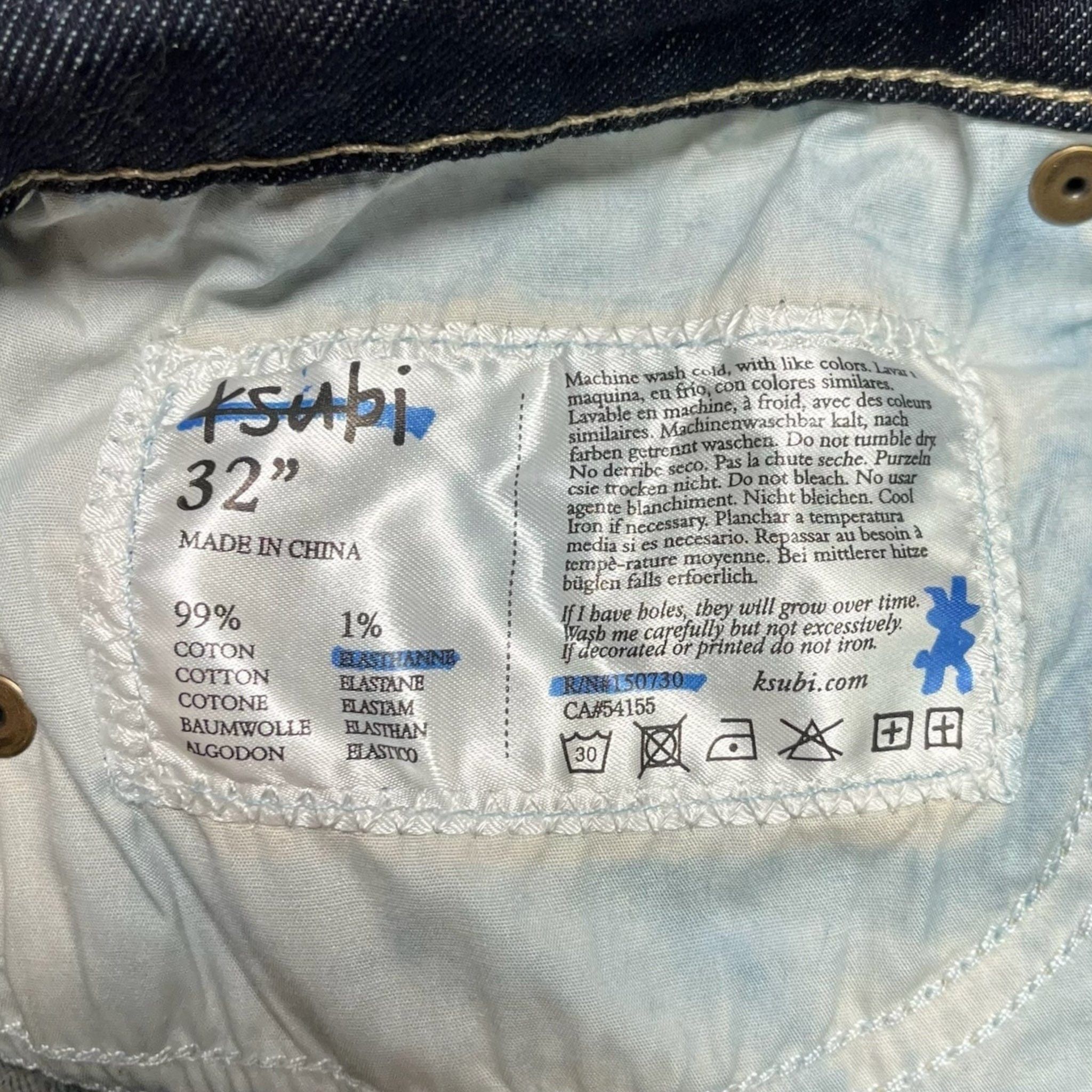 Ksubi Chitch Rinsed Jeans Raw Dark Indigo Size US 34 / EU 50 - 4 Thumbnail
