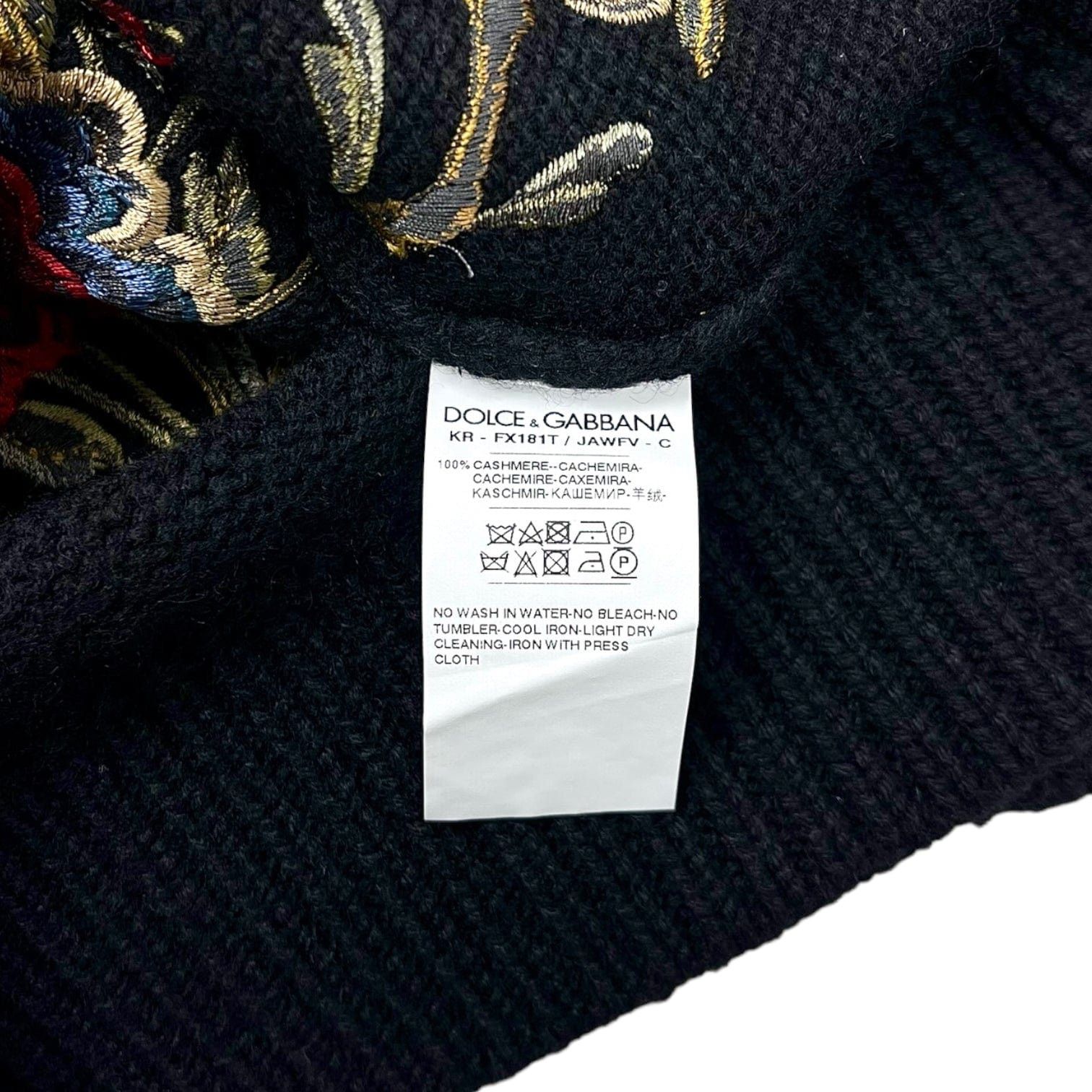 Dolce & Gabbana Embroidered Floral Cashmere Crewneck Sweatshirt Black Size US XS / EU 42 / 0 - 6 Thumbnail