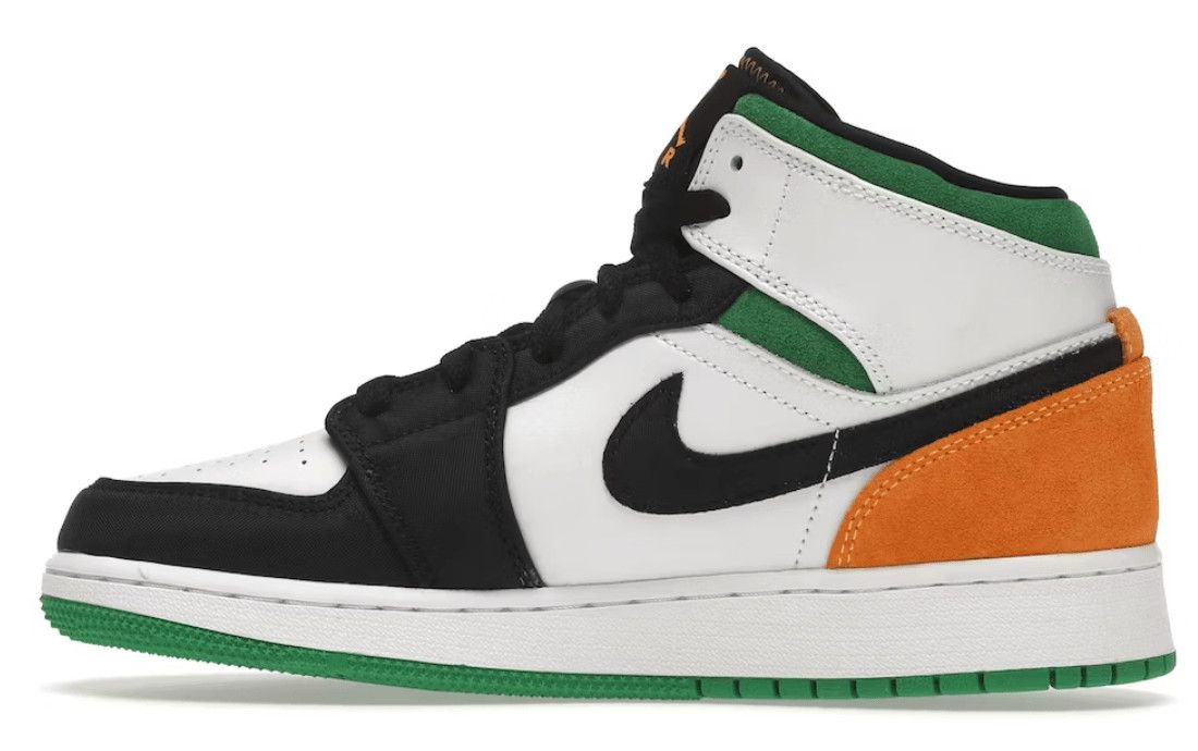 Nike 1 Mid SE White Laser Orange Lucky Green (GS) Size US 5 / EU 37 - 2 Thumbnail
