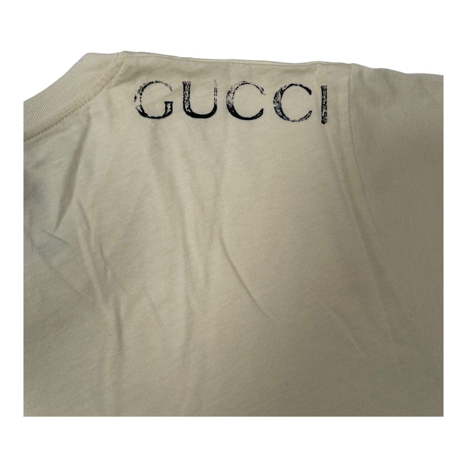 Gucci Shoulder Stamp Short Sleeve Tee Shirt Cream Size US M / EU 48-50 / 2 - 3 Thumbnail