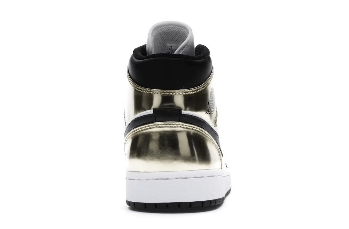 Nike 1 Mid Metallic Gold Black White Size US 12 / EU 45 - 4 Thumbnail