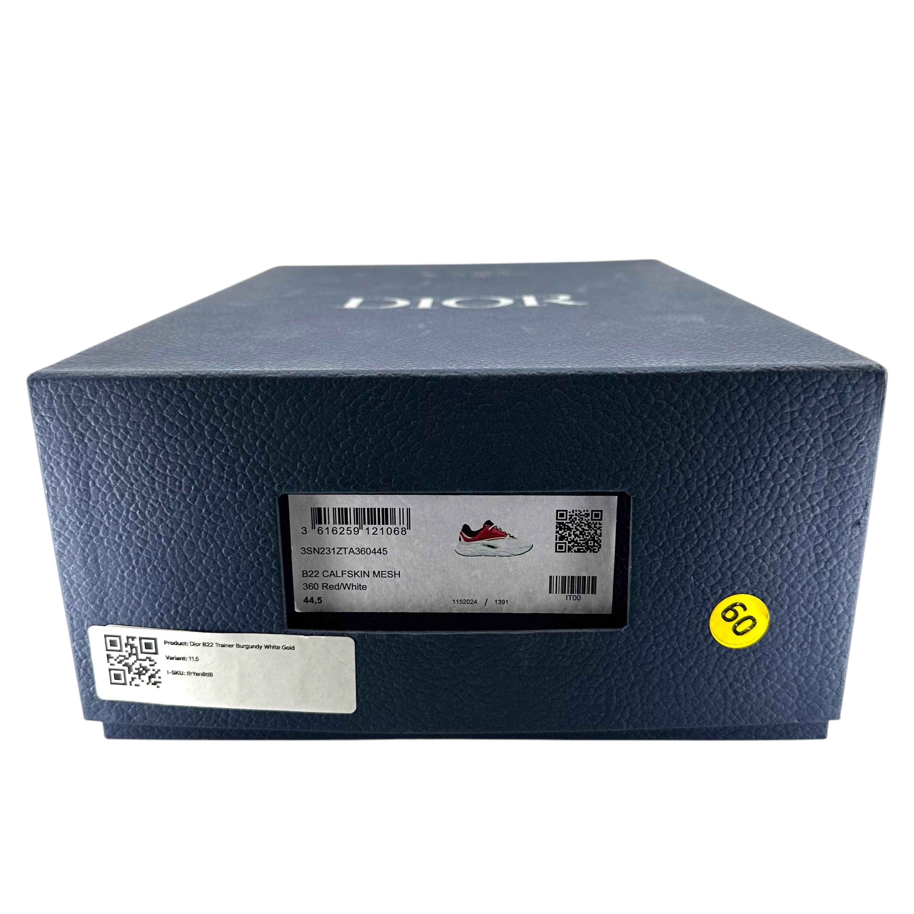 Dior Dior B22 Trainer Burgundy White Gold Size US 11.5 / EU 44-45 - 8 Thumbnail