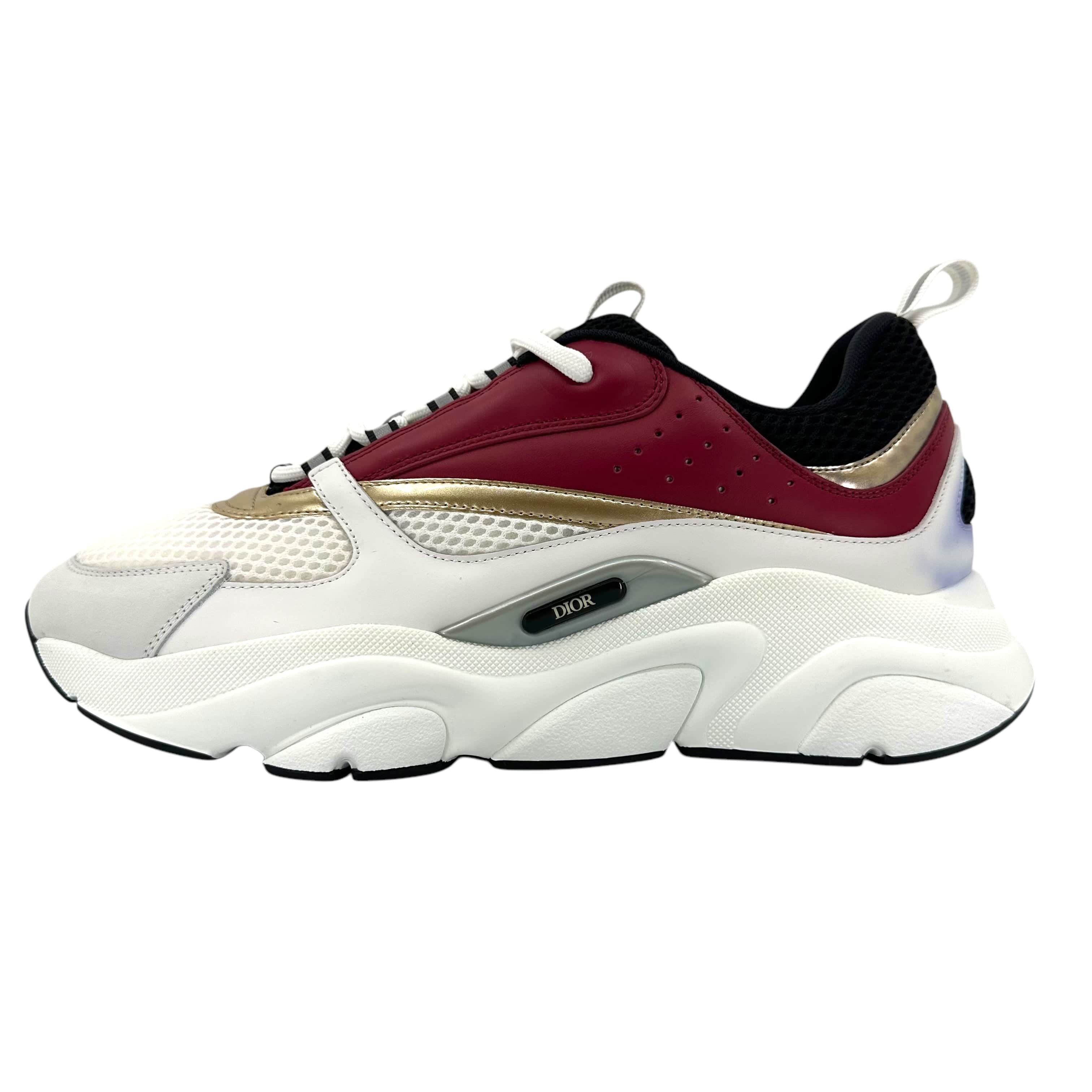 Dior Dior B22 Trainer Burgundy White Gold Size US 11.5 / EU 44-45 - 2 Thumbnail