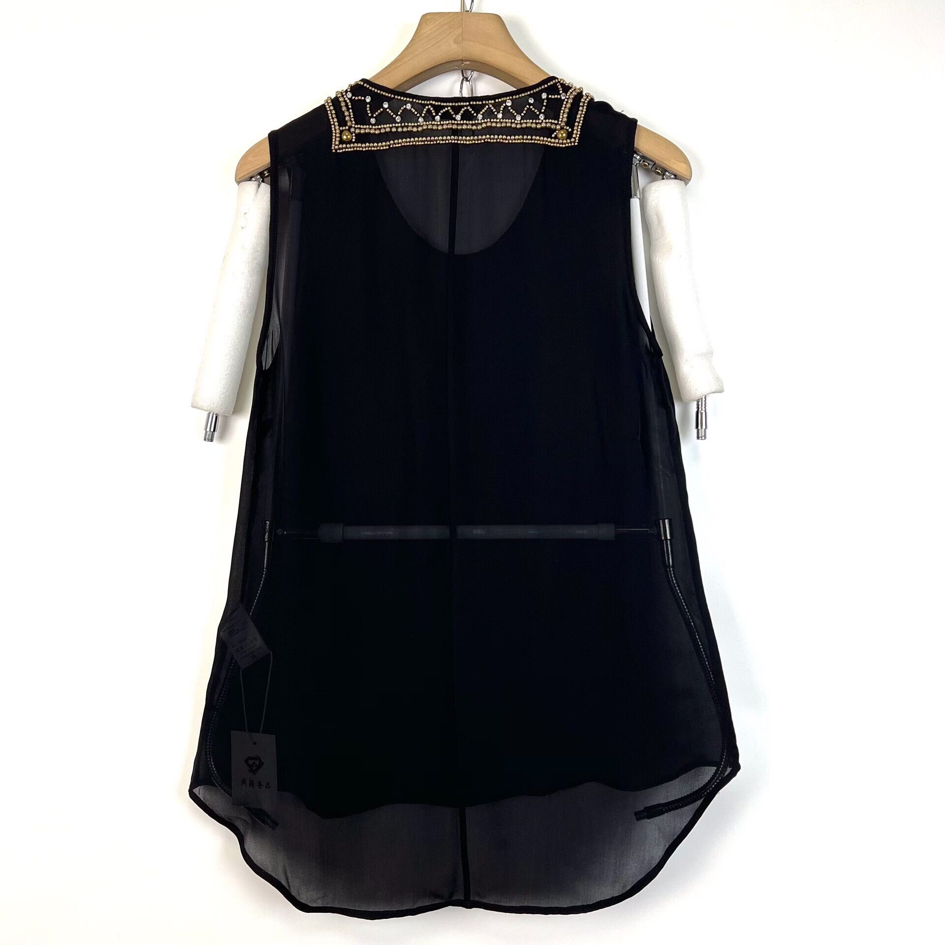 Balmain Balmain Black Silk Gold Beaded Dress Size XS / US 0-2 / IT 36-38 - 2 Thumbnail