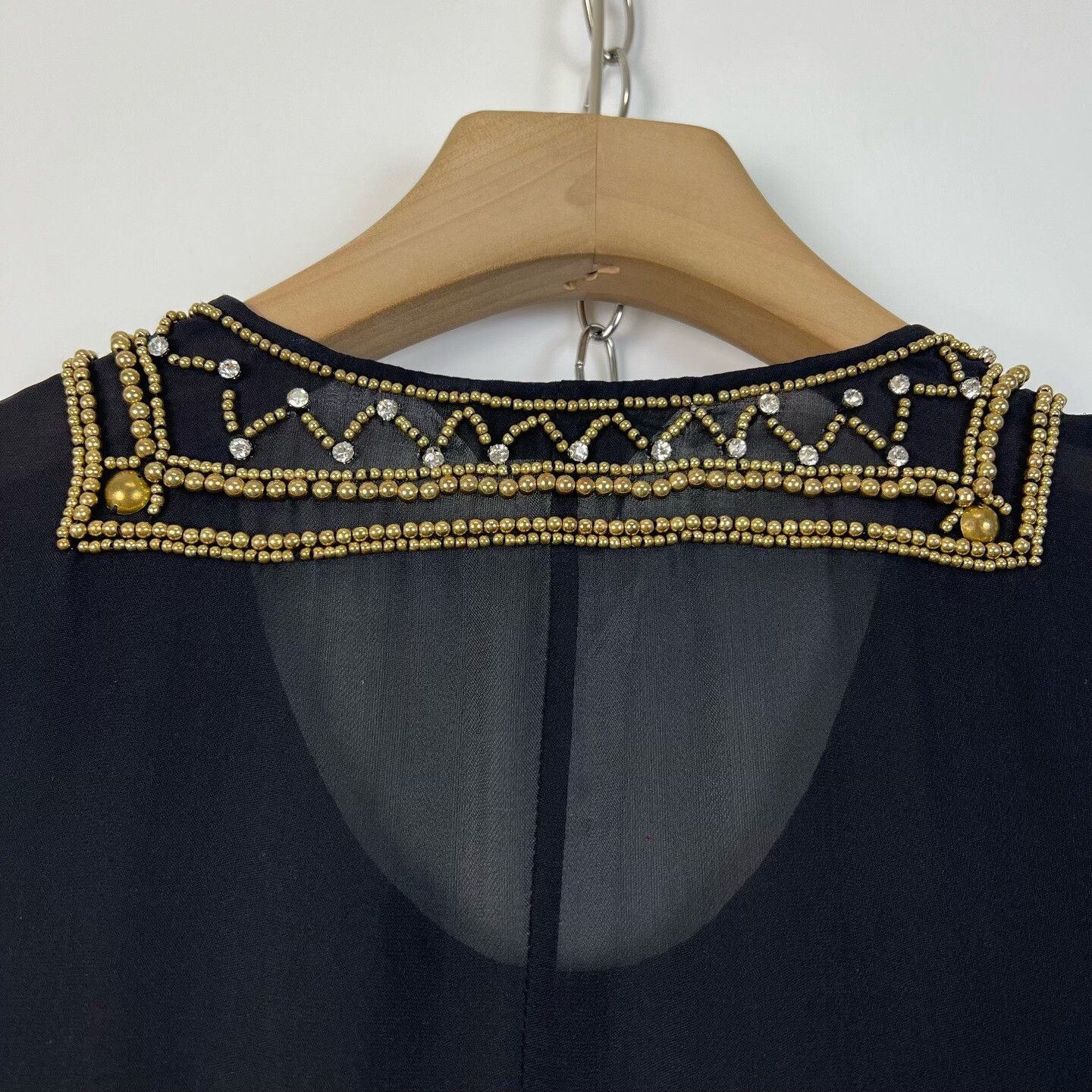 Balmain Balmain Black Silk Gold Beaded Dress Size XS / US 0-2 / IT 36-38 - 6 Thumbnail
