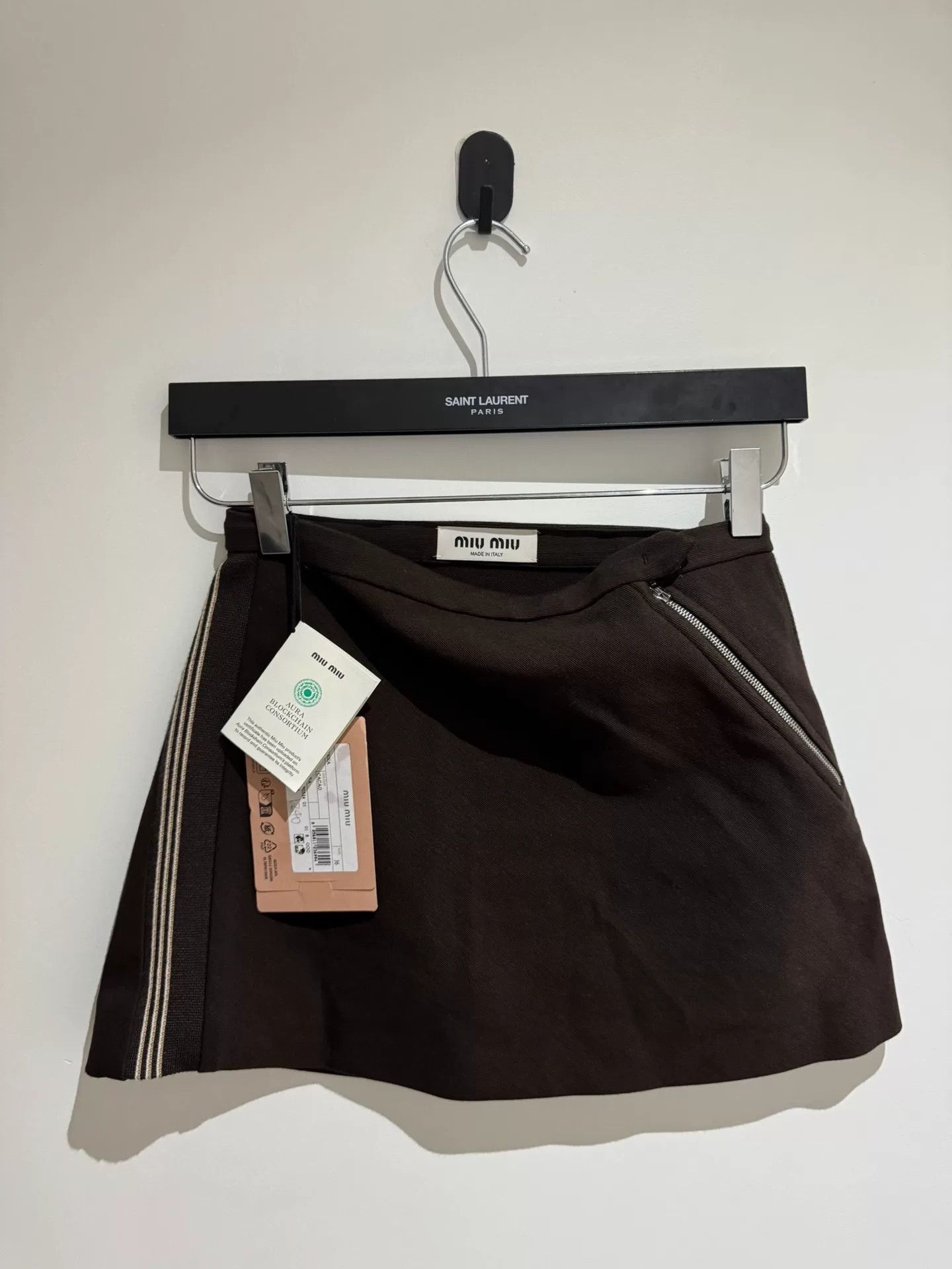 Miu Miu Miu Miu 25AW Technical Yarn Miniskirt Size 26" / US 2 / IT 38 - 3 Thumbnail