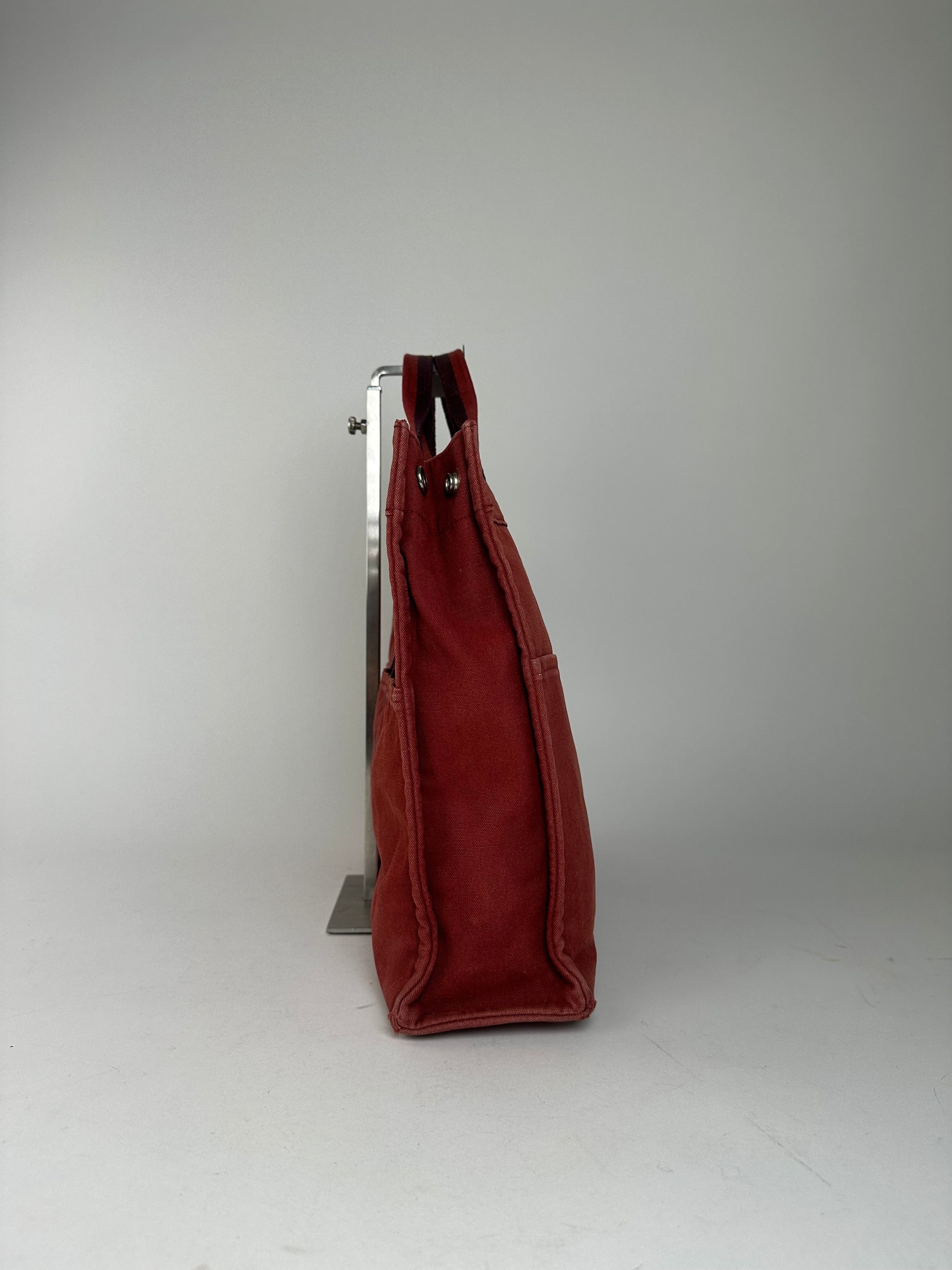 Other Vintage Hermes Canvas Tote Bag Red Size ONE SIZE - 5 Thumbnail