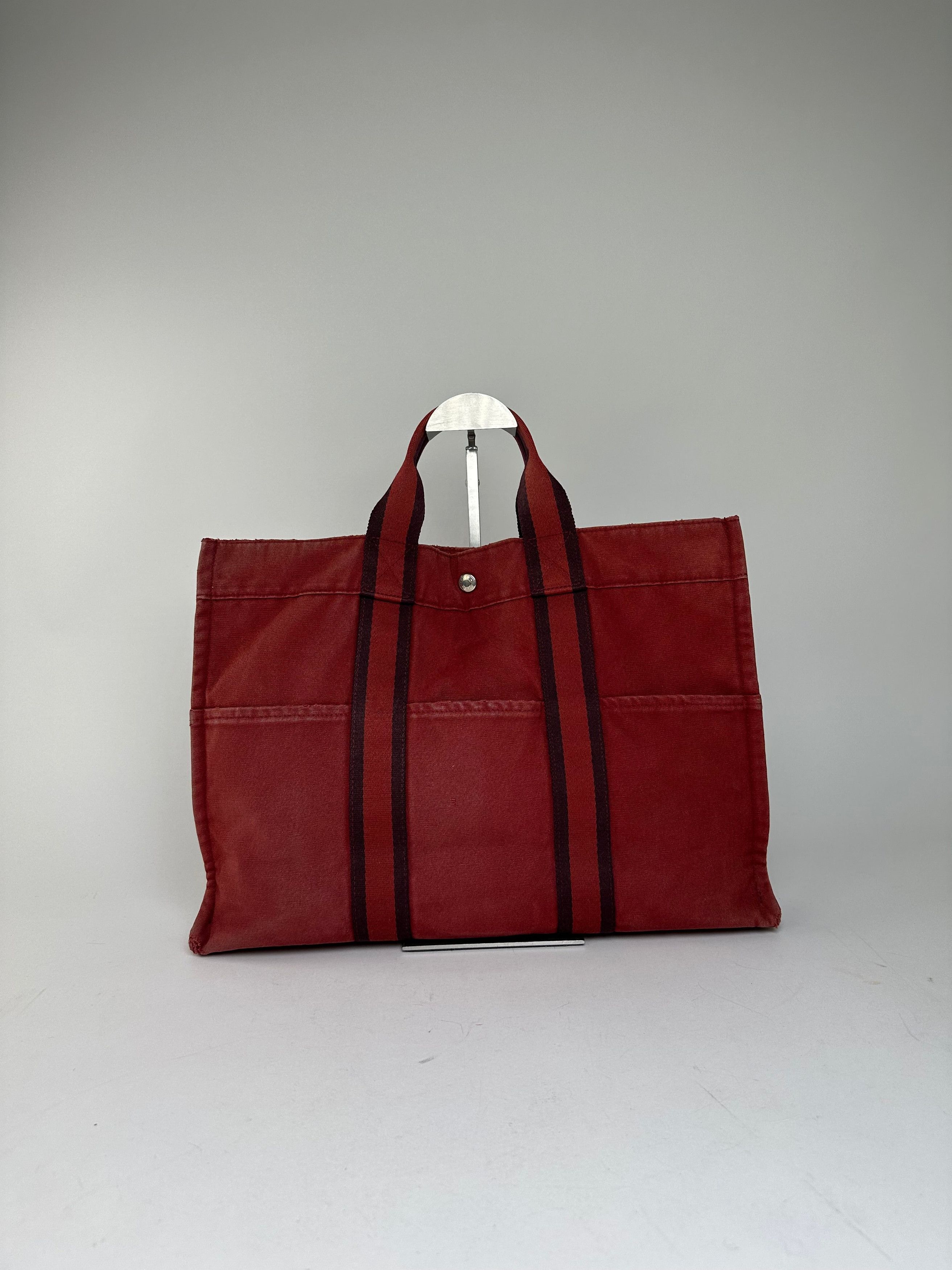 Other Vintage Hermes Canvas Tote Bag Red Size ONE SIZE - 9 Thumbnail