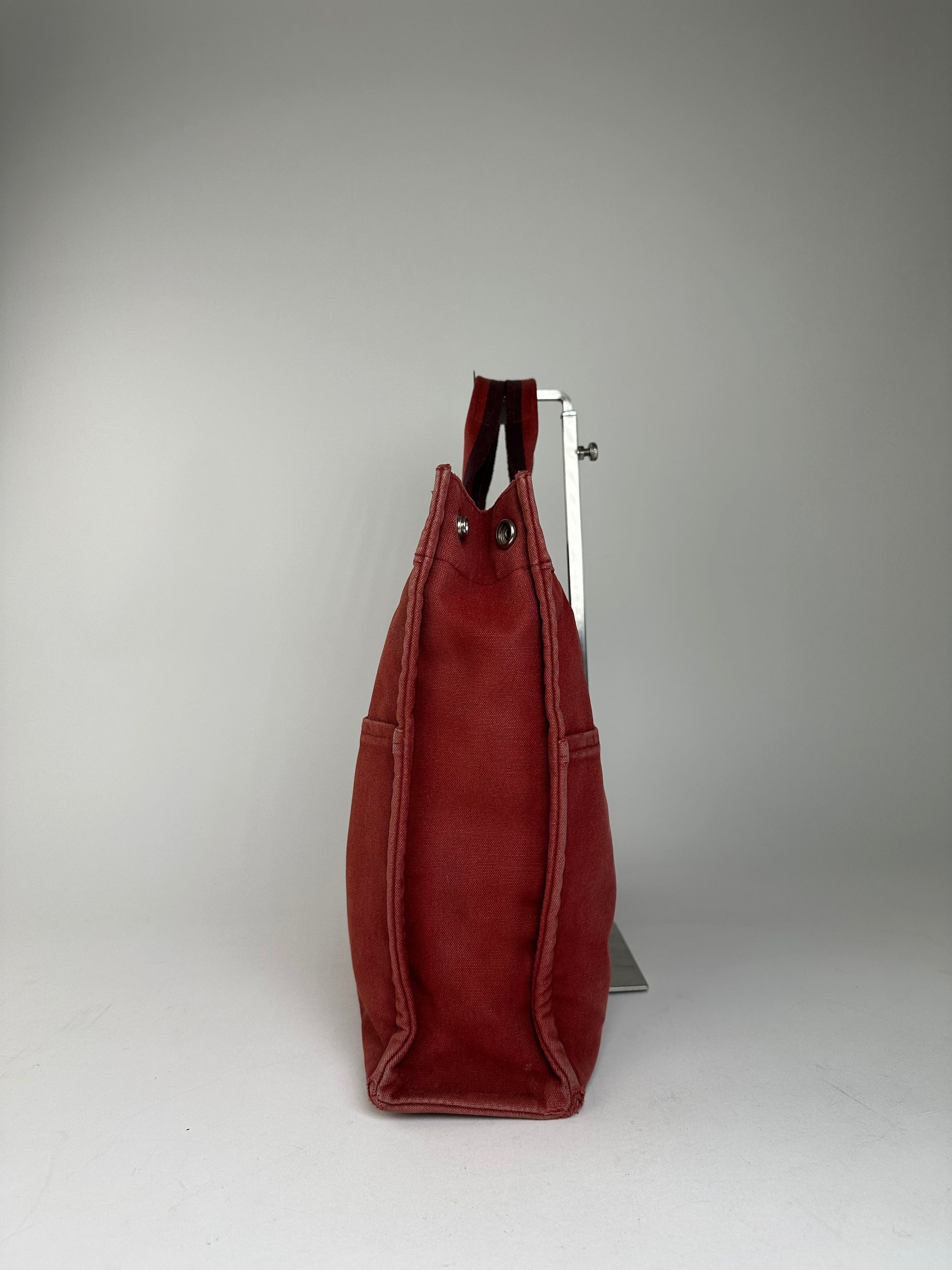 Other Vintage Hermes Canvas Tote Bag Red Size ONE SIZE - 7 Thumbnail