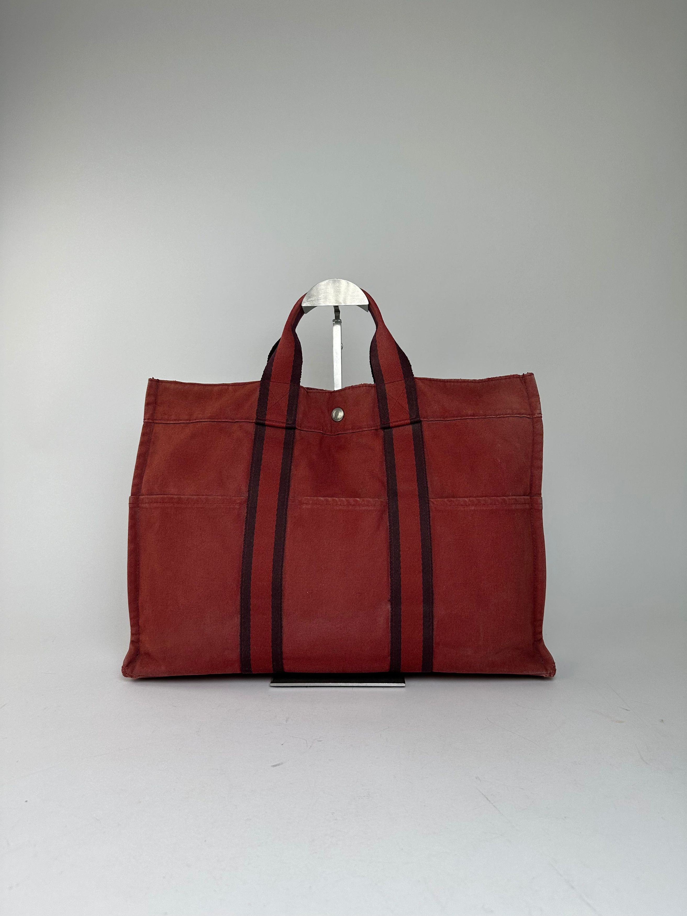 Other Vintage Hermes Canvas Tote Bag Red Size ONE SIZE - 10 Thumbnail
