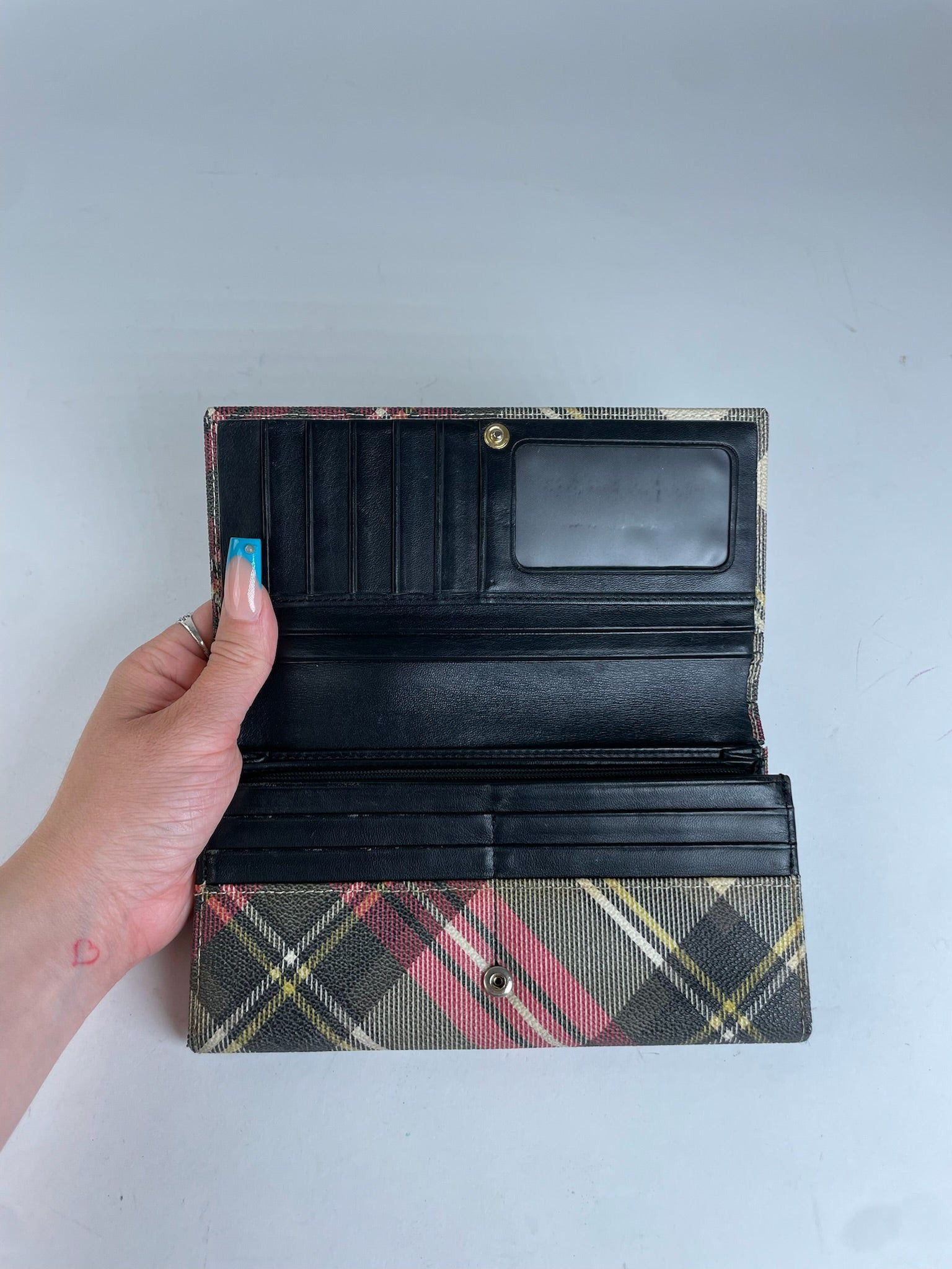 Vivienne Westwood Classic Plaid Fabric Wallet Multi-color Gold Size ONE SIZE - 5 Thumbnail