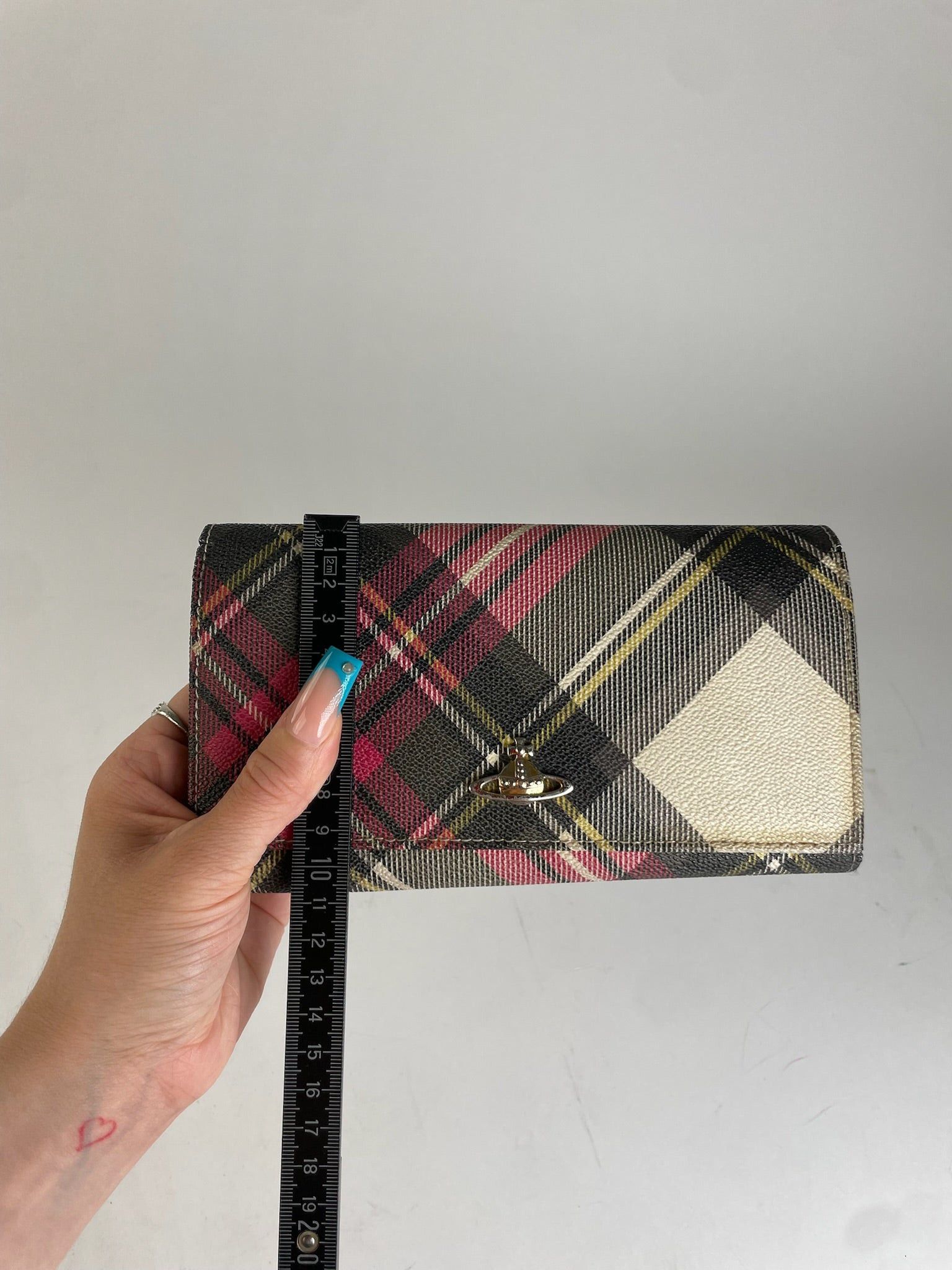 Vivienne Westwood Classic Plaid Fabric Wallet Multi-color Gold Size ONE SIZE - 10 Thumbnail