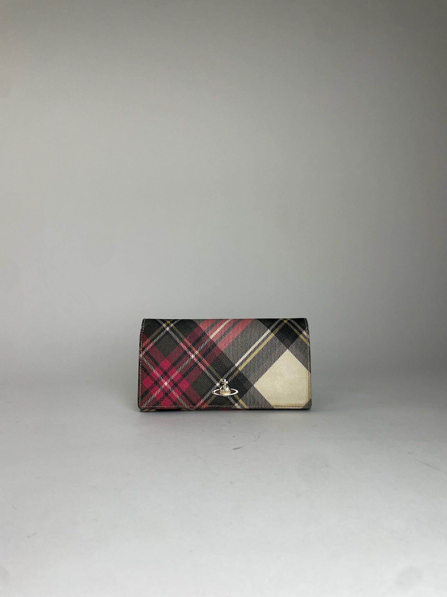Vivienne Westwood Classic Plaid Fabric Wallet Multi-color Gold Size ONE SIZE - 12 Thumbnail
