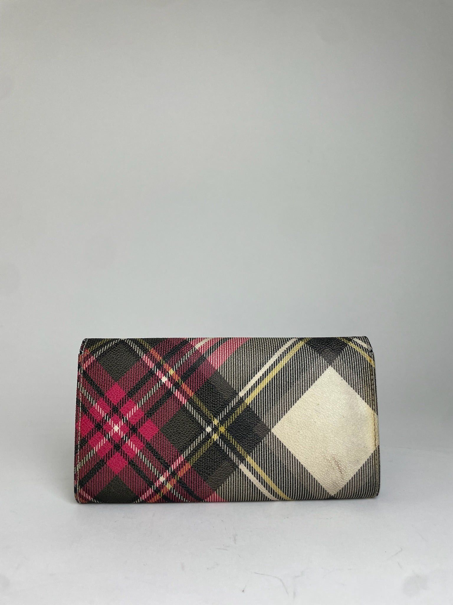 Vivienne Westwood Classic Plaid Fabric Wallet Multi-color Gold Size ONE SIZE - 13 Thumbnail