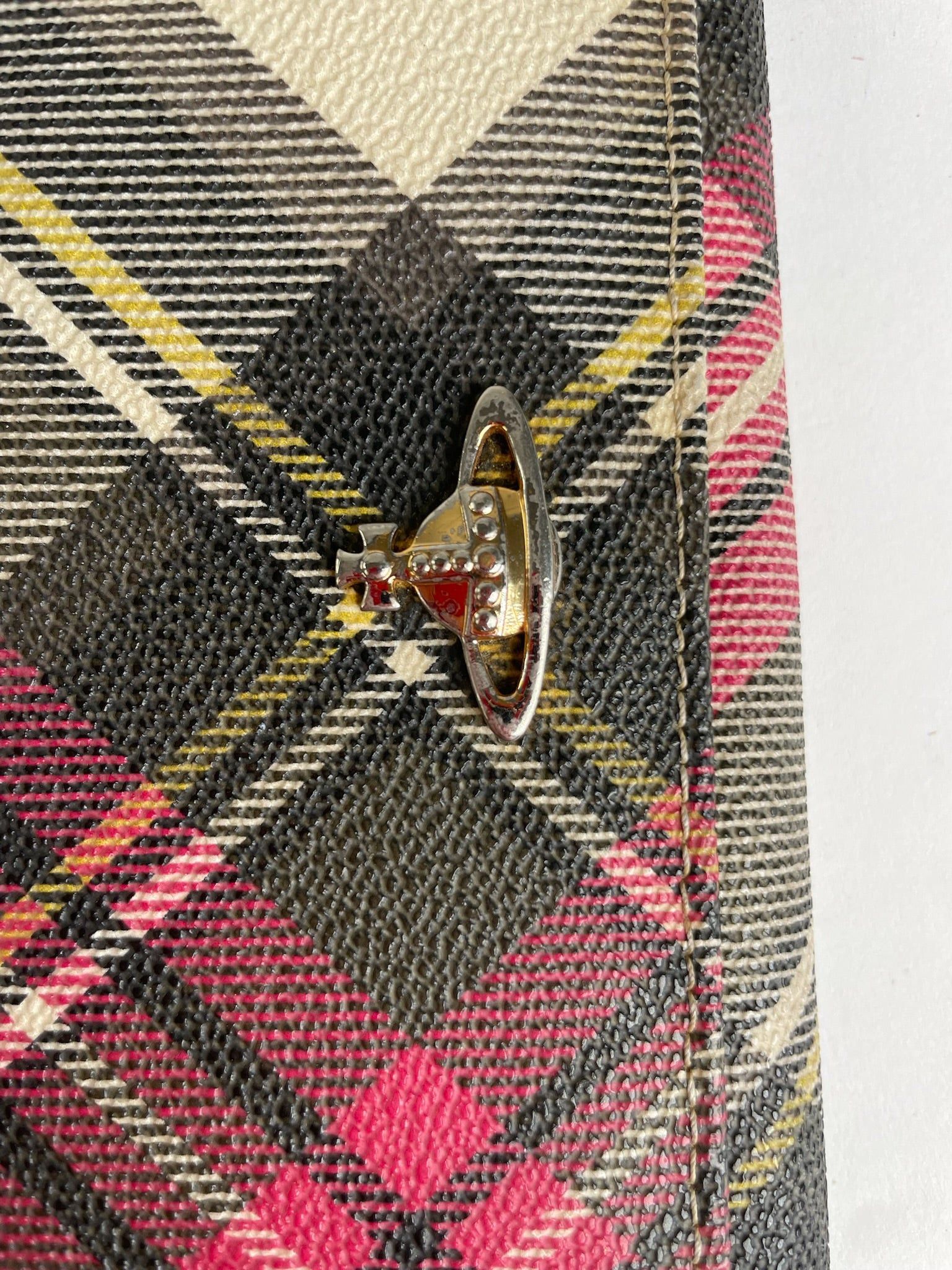 Vivienne Westwood Classic Plaid Fabric Wallet Multi-color Gold Size ONE SIZE - 9 Thumbnail