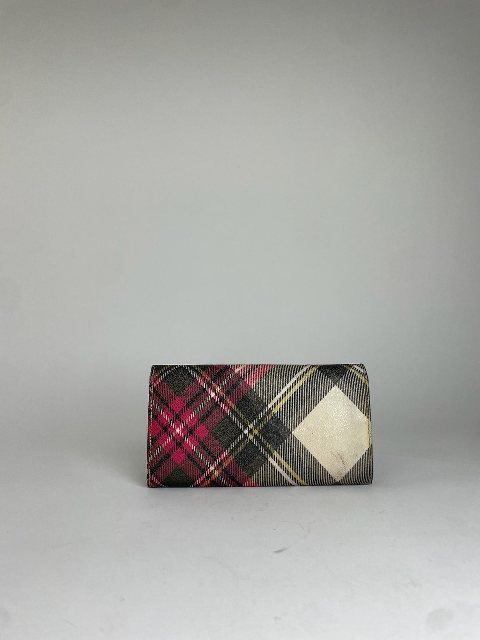 Vivienne Westwood Classic Plaid Fabric Wallet Multi-color Gold Size ONE SIZE - 2 Thumbnail