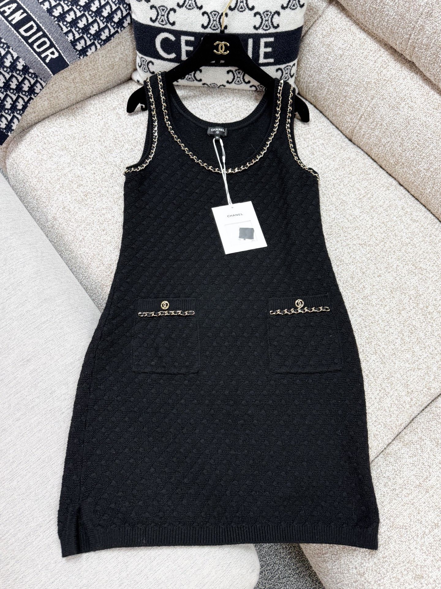 Chanel Chanel Sleeveless Chain Trim Knit Dress Size XS / US 0-2 / IT 36-38 - 2 Thumbnail