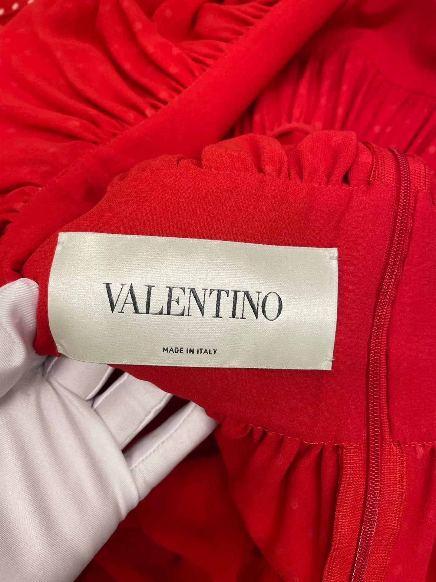 Valentino Valentino Red Polka Dot Dress Size L / US 10 / IT 46 - 4 Thumbnail