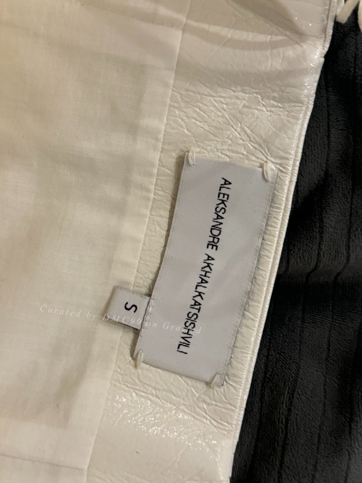 Aleksandre Akhalkatsishvili Aleksandre White Leather Patchwork Tailored Pants Size 26" / US 2 / IT 38 - 5 Thumbnail