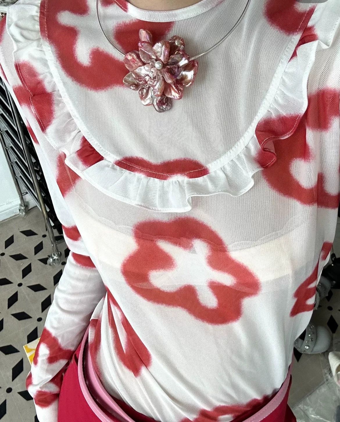 Other Shushutong Flower Mesh Inner Top Size XS / US 0-2 / IT 36-38 - 5 Thumbnail